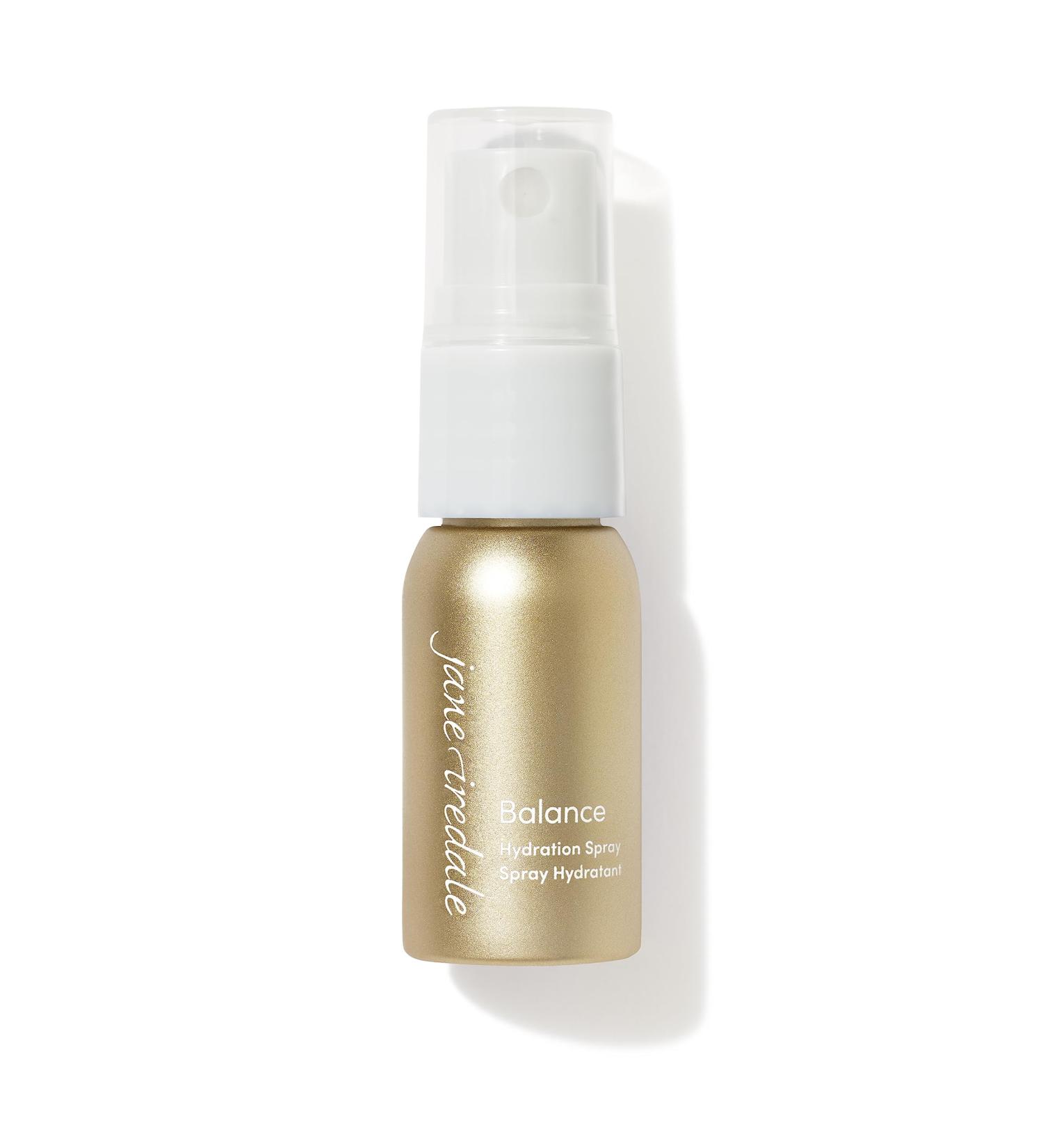 jane iredale Balance Hydration Spray Natural Moisture-Locking Facial Mist Tones Skin and Sets Makeup for a Natural Finish Vegan Gluten-Free Balance Hydration Spray Mini 0.4 Fl Oz - Buy Online on GoSupps.com