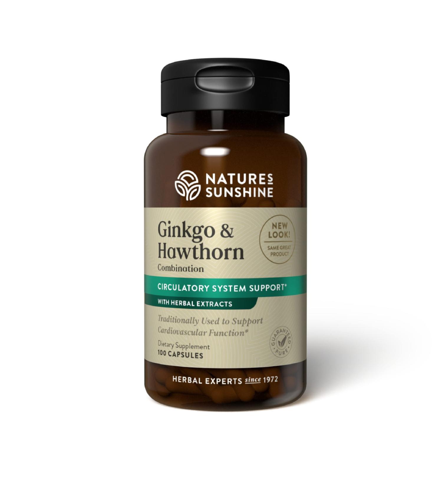 Nature's Sunshine Ginkgo Hawthorn Combo 100 Capsules | Herbal Cardio Support - Buy Online on GoSupps.com