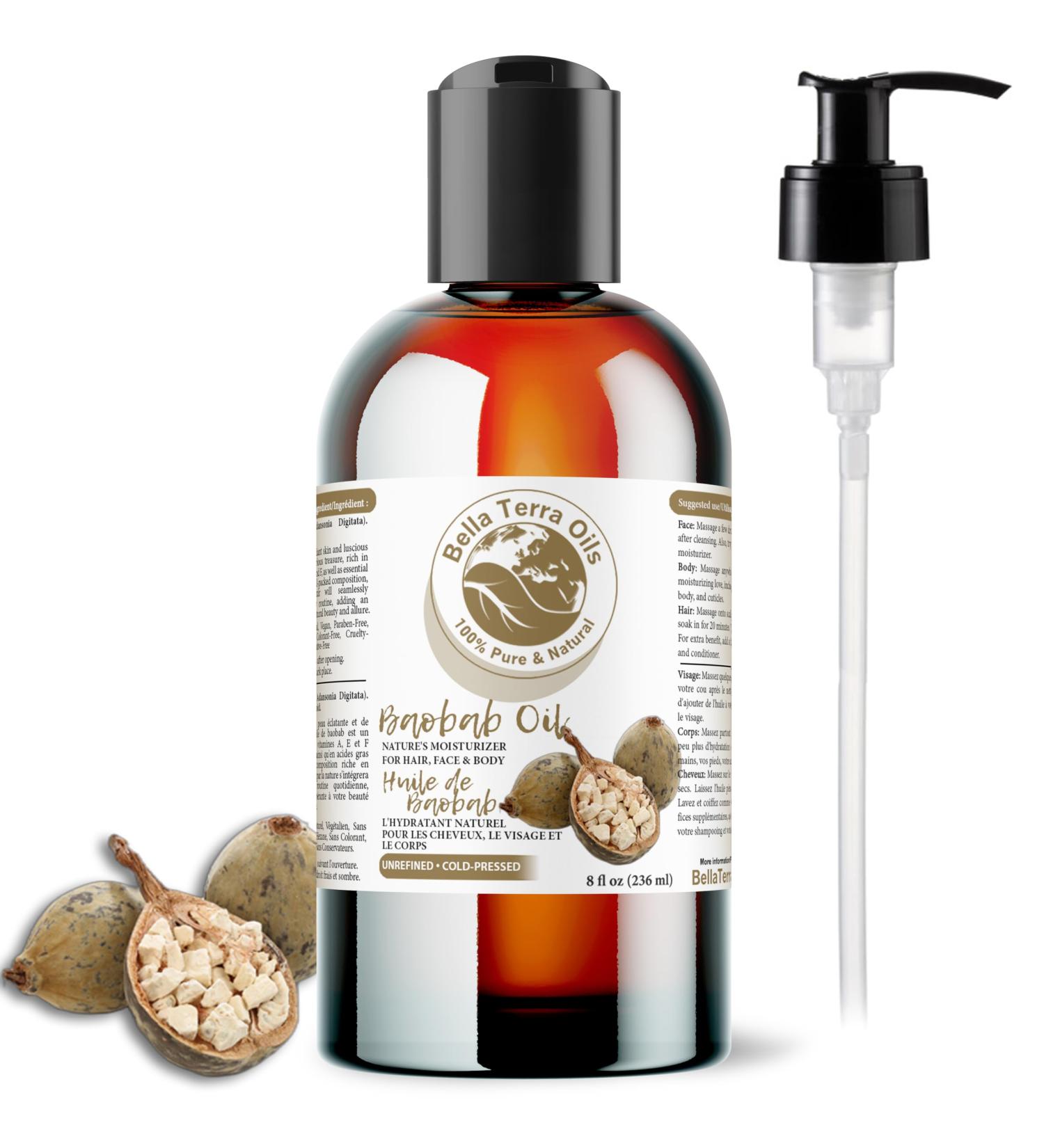 Baobab Oil. 236ml. 100% Pure. Cold-pressed. Unrefined. Single ingredient. Softens Rough Skin. Natural Moisturizer. Easily absorbs. Rich in Vitamins. For Hair Face Body Nails 236 ml (Pack of 1) - Buy Online on GoSupps.com