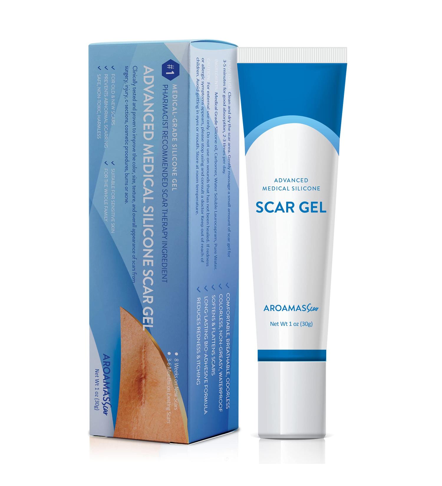 Aroamas Scar Gel - Professional Grade Advanced Scar Removal Treatment 1.06 oz - Buy Online on GoSupps.com