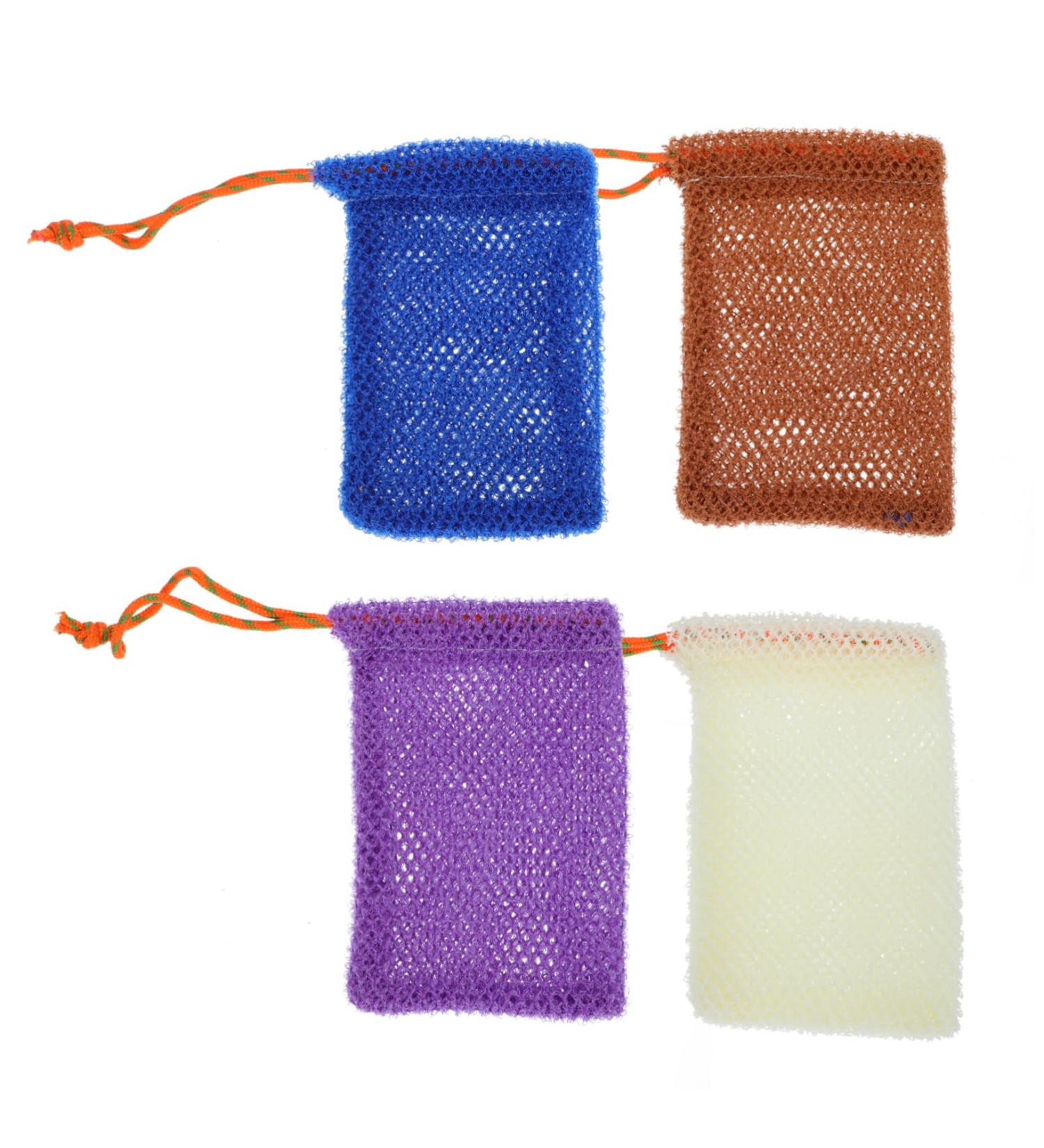 VINTORKY 4pcs Soap Bag Foaming Net Soap Saver Soap Loofah Bubble Foam Net for Saop Towel Nylon - Buy Online on GoSupps.com