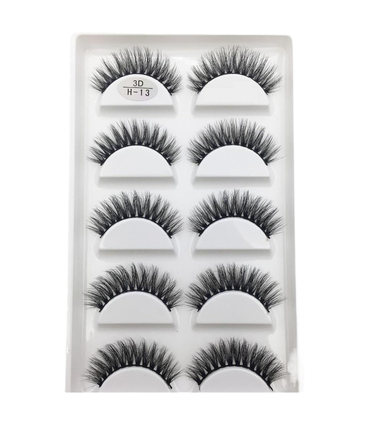 UAMOU 10/50 Boxes 5 Pairs 3D Mink False Eyelashes Hair Natural Cross Long Messy Makeup Fake Eye Lashes Extension Make Up Faux Cils Cheerfully (Color : 5Pairs H 13 Size : 10Boxes 50Pairs) - Buy Online on GoSupps.com