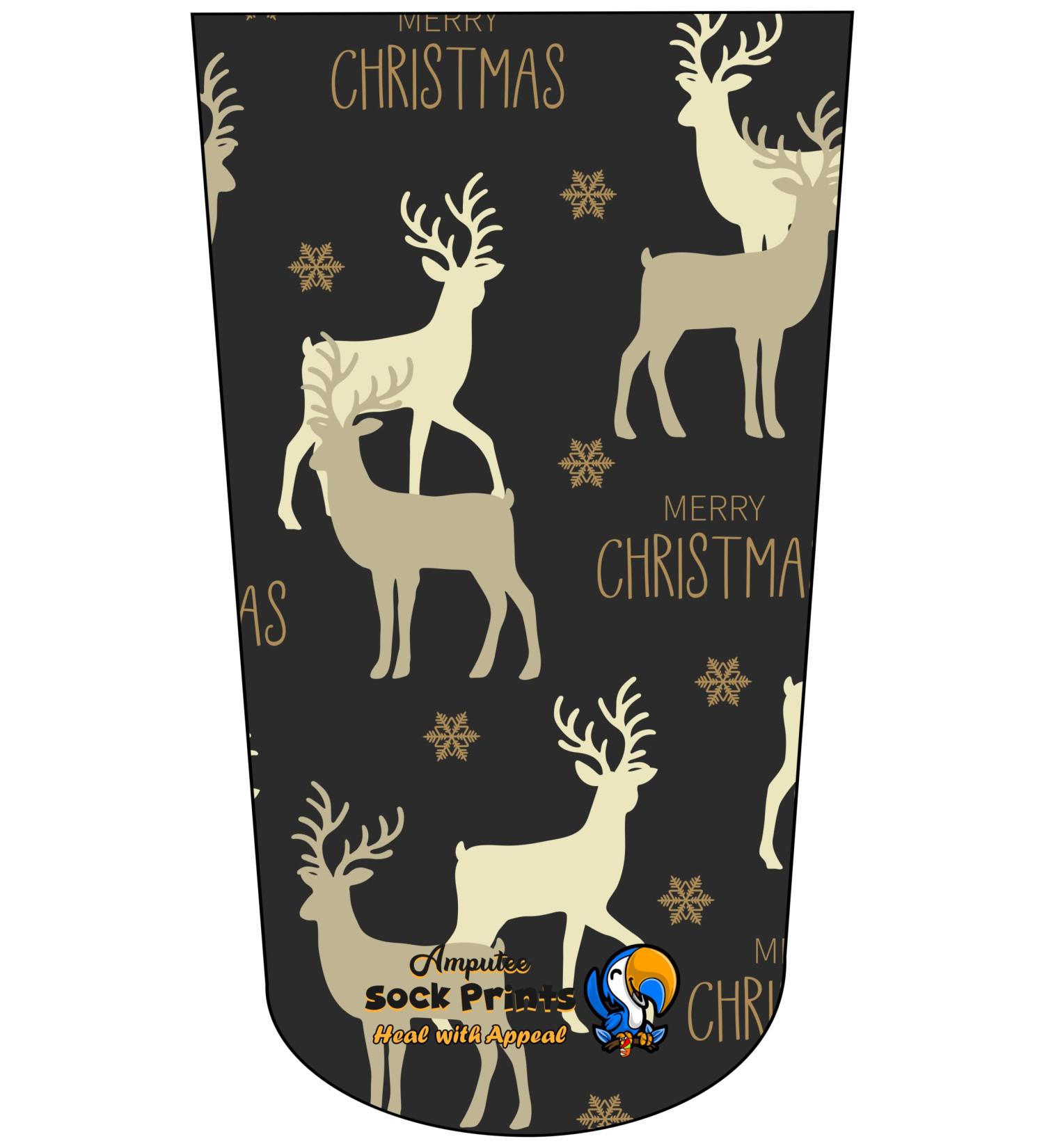 Amputee Stump Sock Reindeer Wallpaper V1 - 3Ply Comfort for Prosthetic Limbs - Buy Online on GoSupps.com