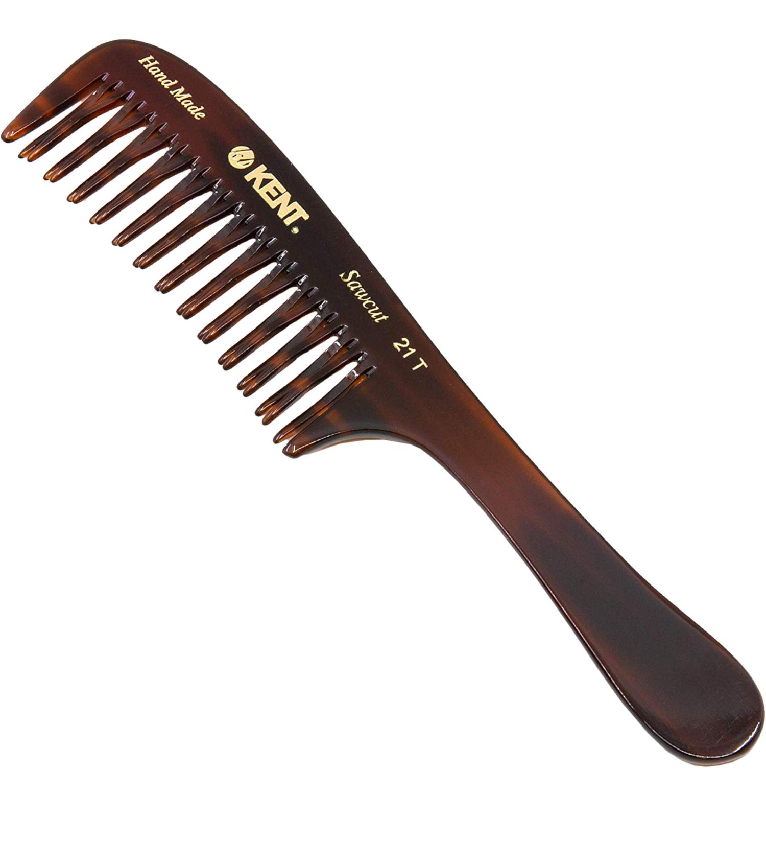 Kent 21T 8 Large Hair Detangling Comb - Wide Teeth for Thick Curly Hair - Handmade in England, Cellulose Saw-Cut - Long Hair Detangler for Wet/Dry - 1-Pack - Buy Online on GoSupps.com