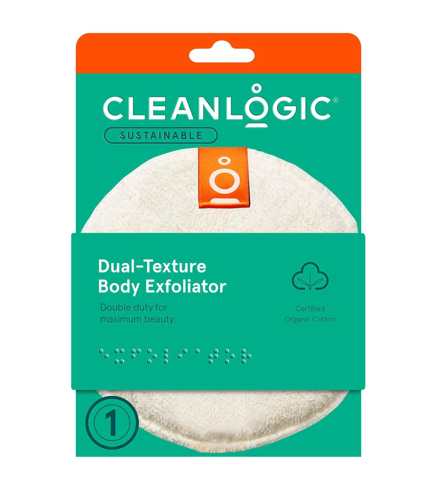 CleanLogic Dual Texture Body Exfoliator - Certified Organic - Pack of 6 - Buy Online on GoSupps.com