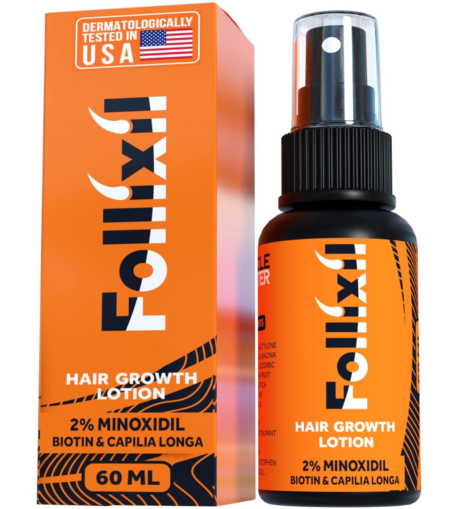 2% Minoxidil for Women with Extra Biotin, Capilia Longa, and Caffeine - 1 Month Supply - Hair and Eyebrows Growth Serum - Buy Online on GoSupps.com