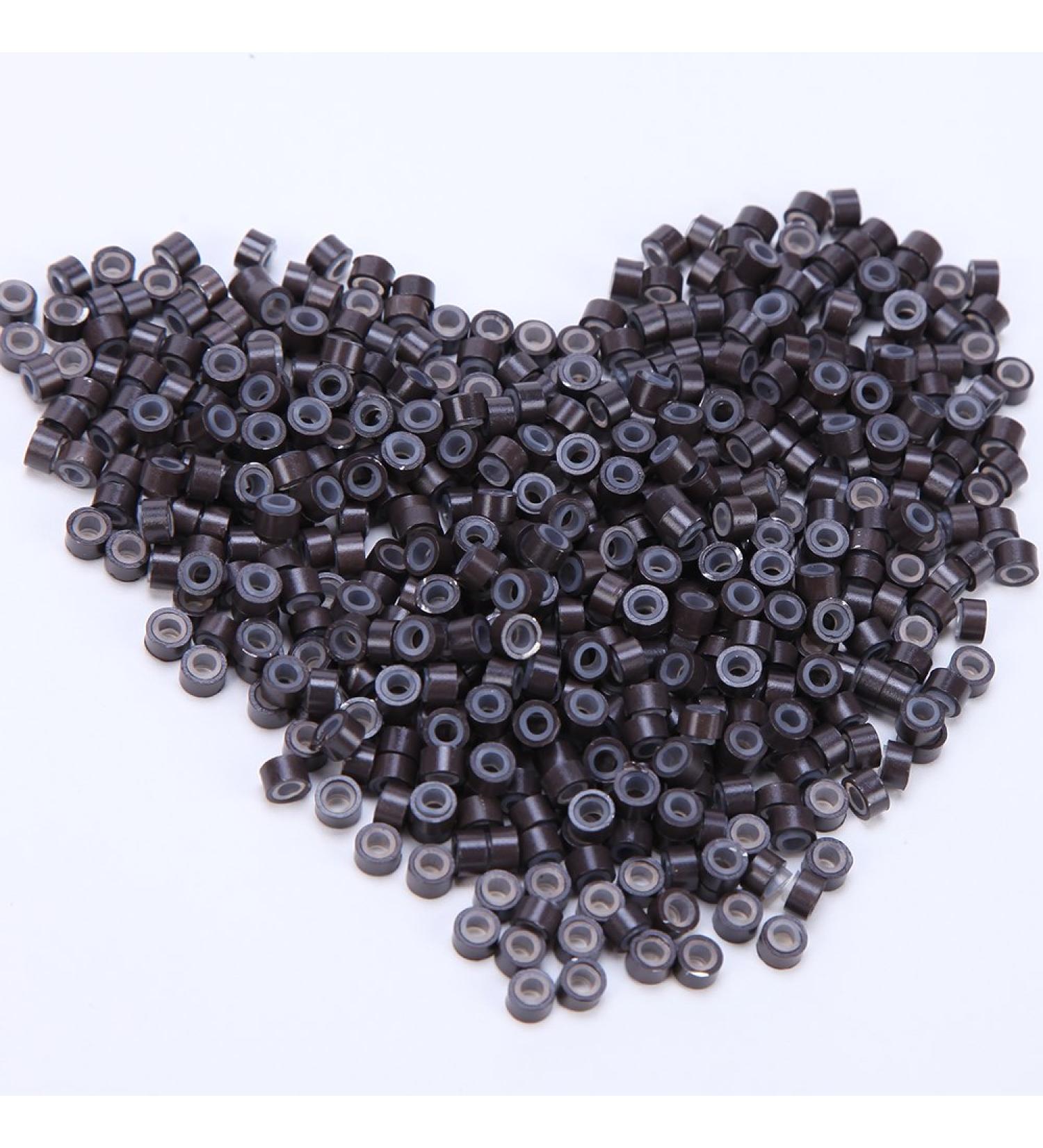 SEGO 500 Microrings Hair Extension Beads - Dark Brown Silicone Loops for I-Tip Extensions - Buy Online on GoSupps.com