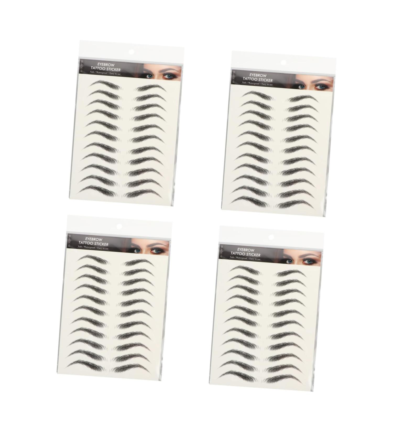 DOITOOL 4 sheets Women Makeup D Stick- False Fake Stickers Imitation Decal Eyebrows Tool Grooming Hair-like 21x14.8cm Black - Buy Online on GoSupps.com