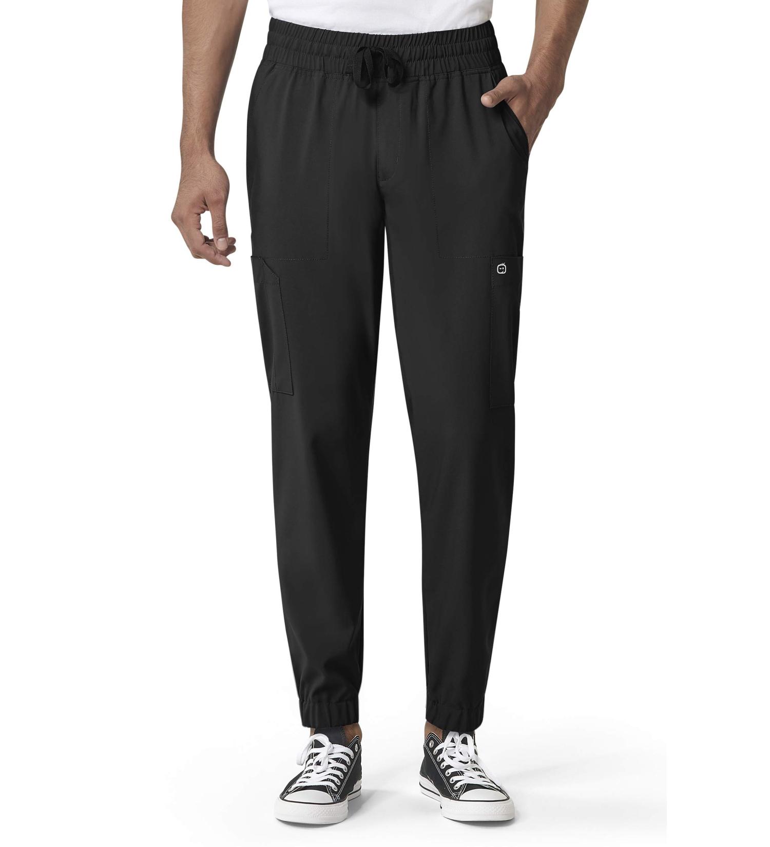 WonderWink Men's Cargo Jogger Pant Medium Black
