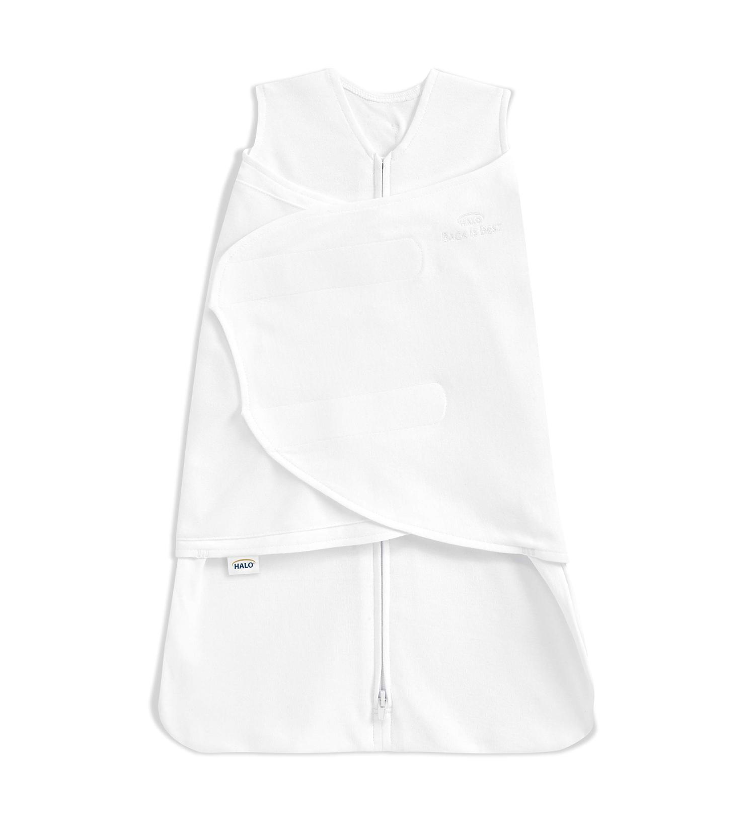 HALO Baby Sleeping Bag Swaddle | 1.5 TOG SleepSack | White 100% Cotton | Easy Zip Access | Newborn Sleep Sack | Boys & Girls 4-6 Months - Buy Online on GoSupps.com