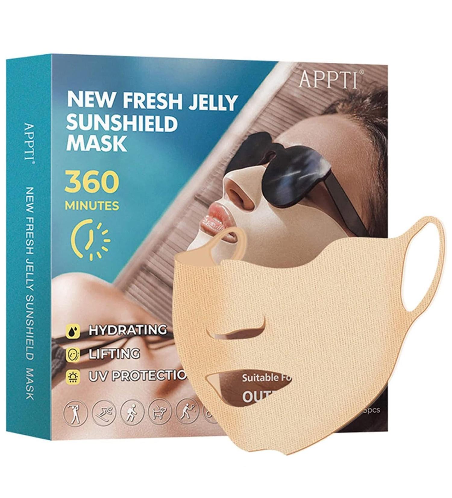 5 Pcs Sun Masks for Women UV Face Mask Skin Care Skinfriendly facial mask moisturizing Skin care mask with UV protection moisturizing gel breathable - Buy Online on GoSupps.com