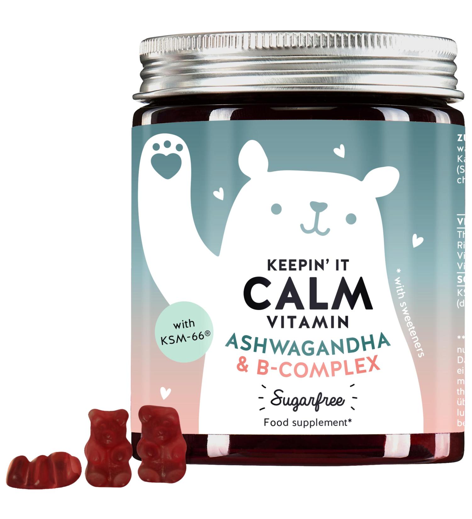 Highly dosed Ashwagandha Gummy Bears - Ashwagandha 150Mg Ashwagandha- Vitamin B Complex for a Normal Function of The Nervous System - Monthly Supply - Bears With Benefits Keepin' It Calm - Buy Online on GoSupps.com
