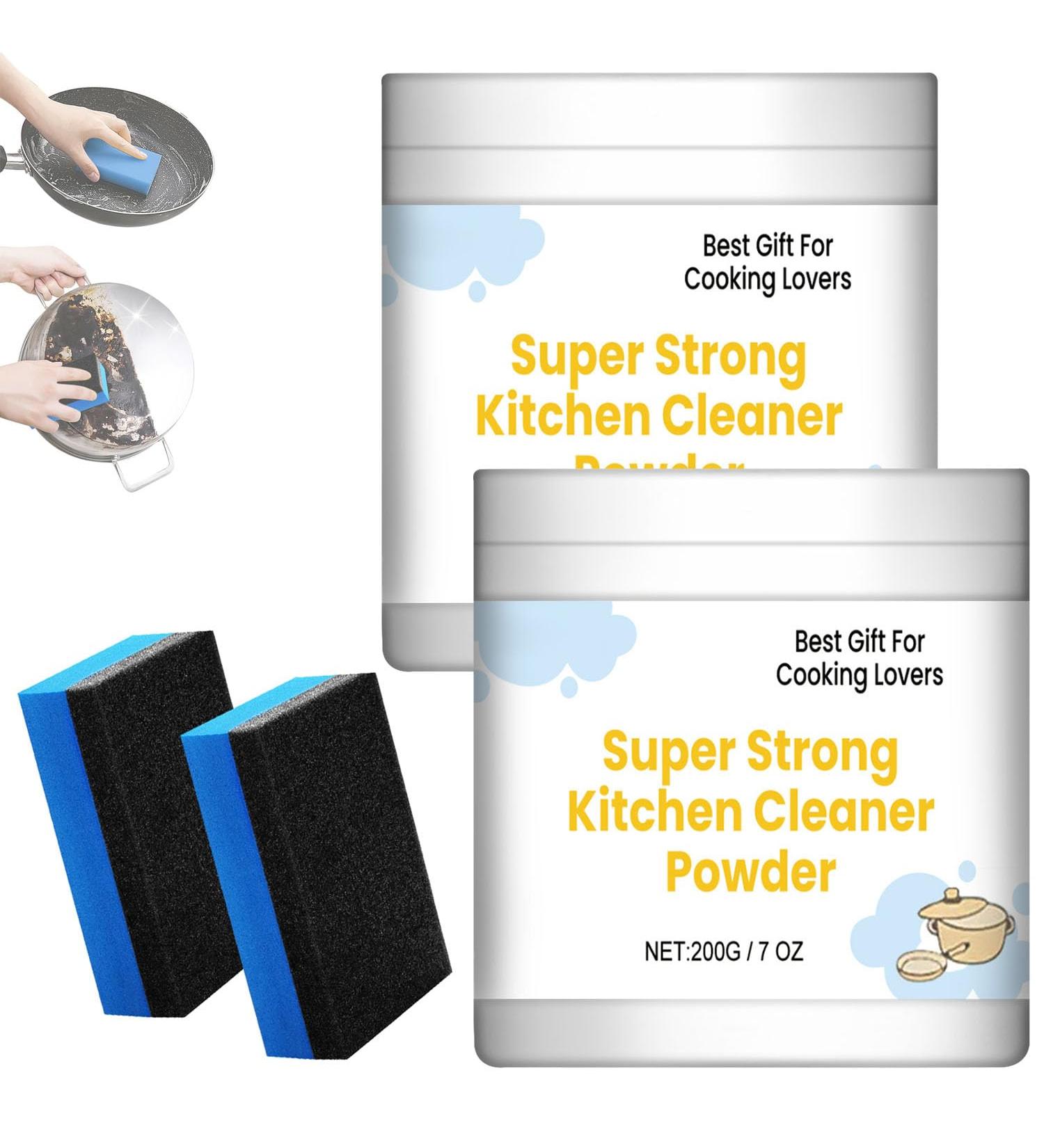 Super Strong Kitchen Cleaner Powder - Upgraded All-Purpose Heavy Duty Degreaser for Stainless Steel | 2PCS Set - International Shipping Available - Buy Online on GoSupps.com