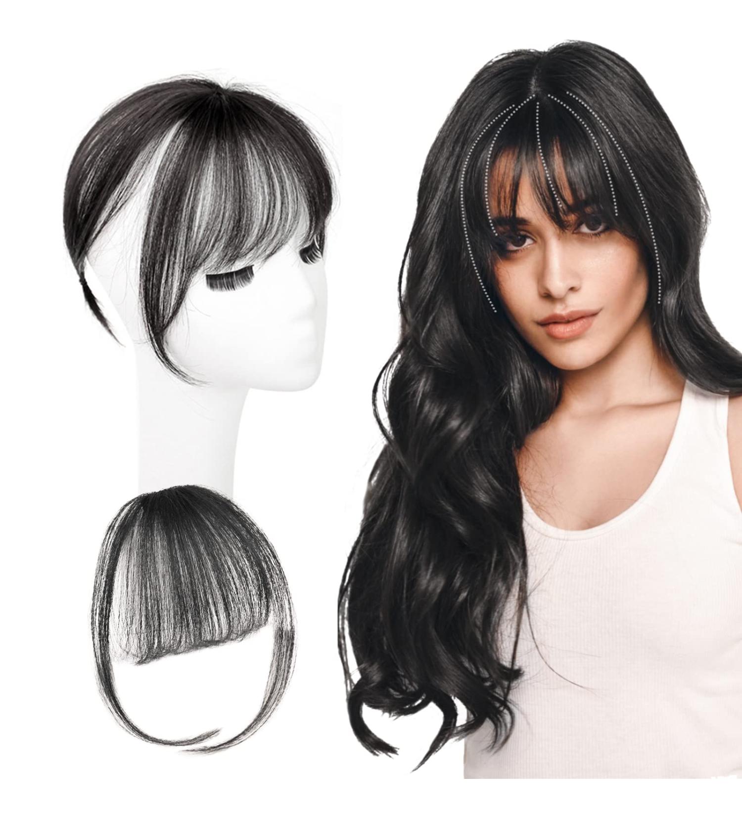 Clip-in Human Hair Bangs | Wig-Air Bangs Hairpieces for Girls & Women - International Shipping Available - Buy Online on GoSupps.com