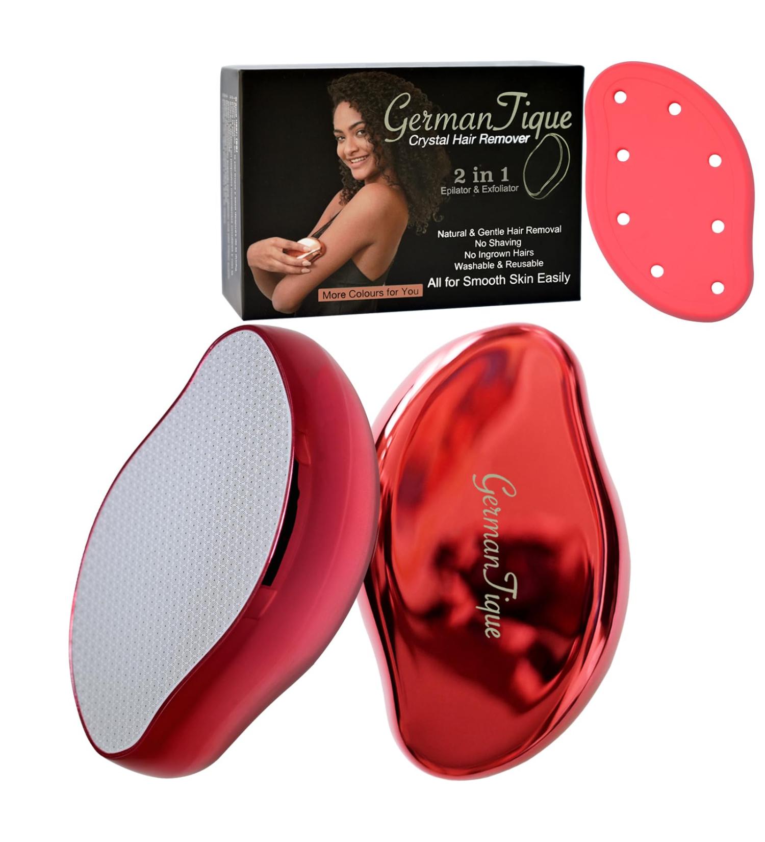 Pain-Free Germantique Crystal Hair Remover - Natural Rubber & Nanoglas Epilator for Silky Smooth Skin (Red) - Shop Internationally - Buy Online on GoSupps.com