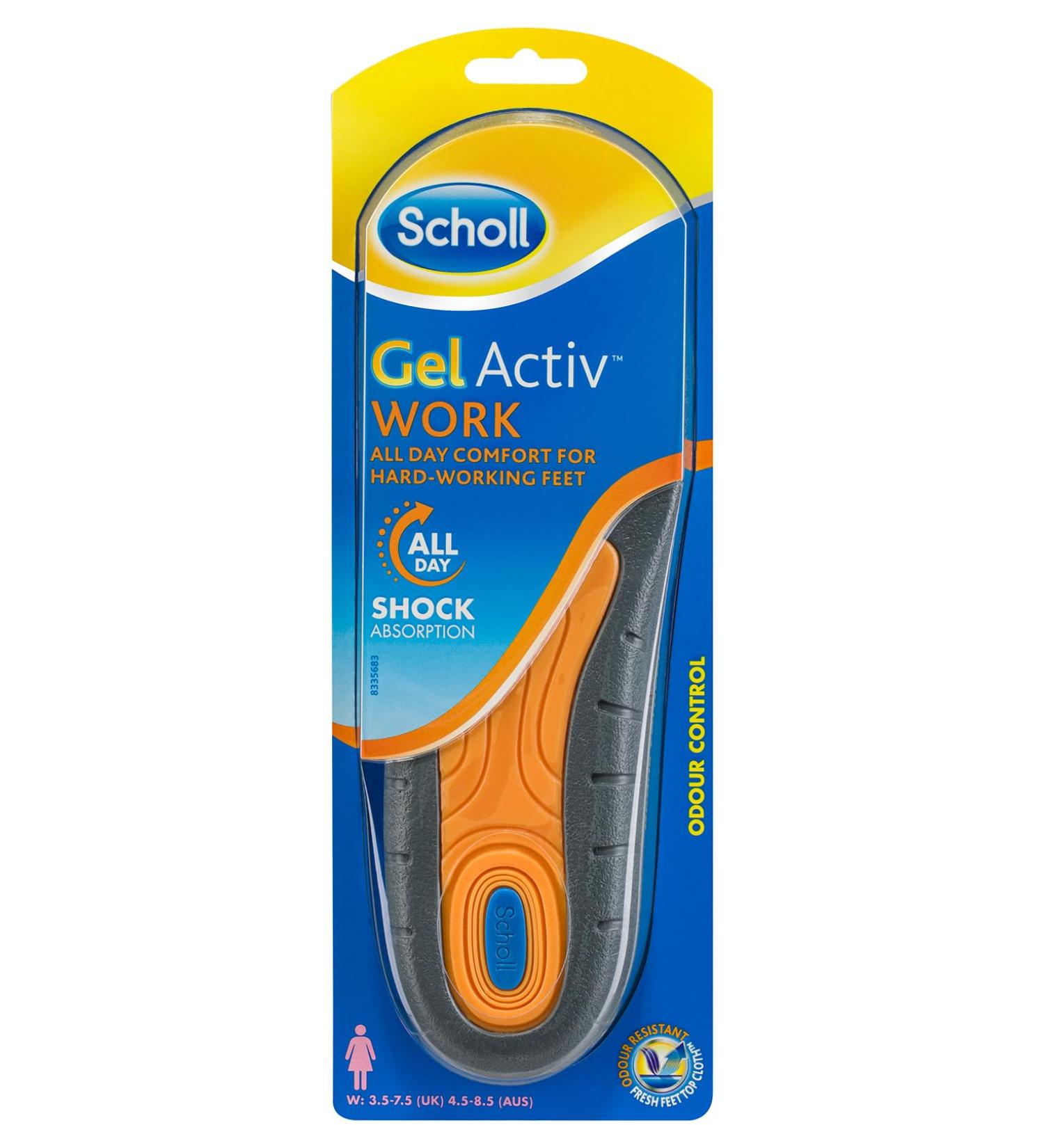 Buy Scholl Women's Gel Activ Work Insoles UK Size 3.5-7.5 - Comfortable Support for All-Day Wear - Buy Online on GoSupps.com