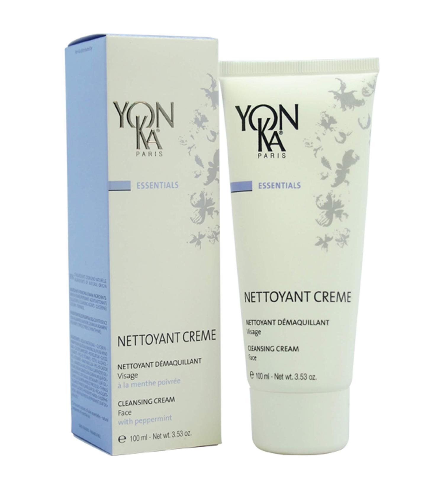  Yonka Yon-Ka Cleansing Cream 100ml - Gentle Makeup Remover - Removes Impurities and Makeup with Soothing Peppermint and Vegetable Glycerin - Suitable for Sensitive Acne-Prone Skin - Paraben-Free - Buy Online on GoSupps.com