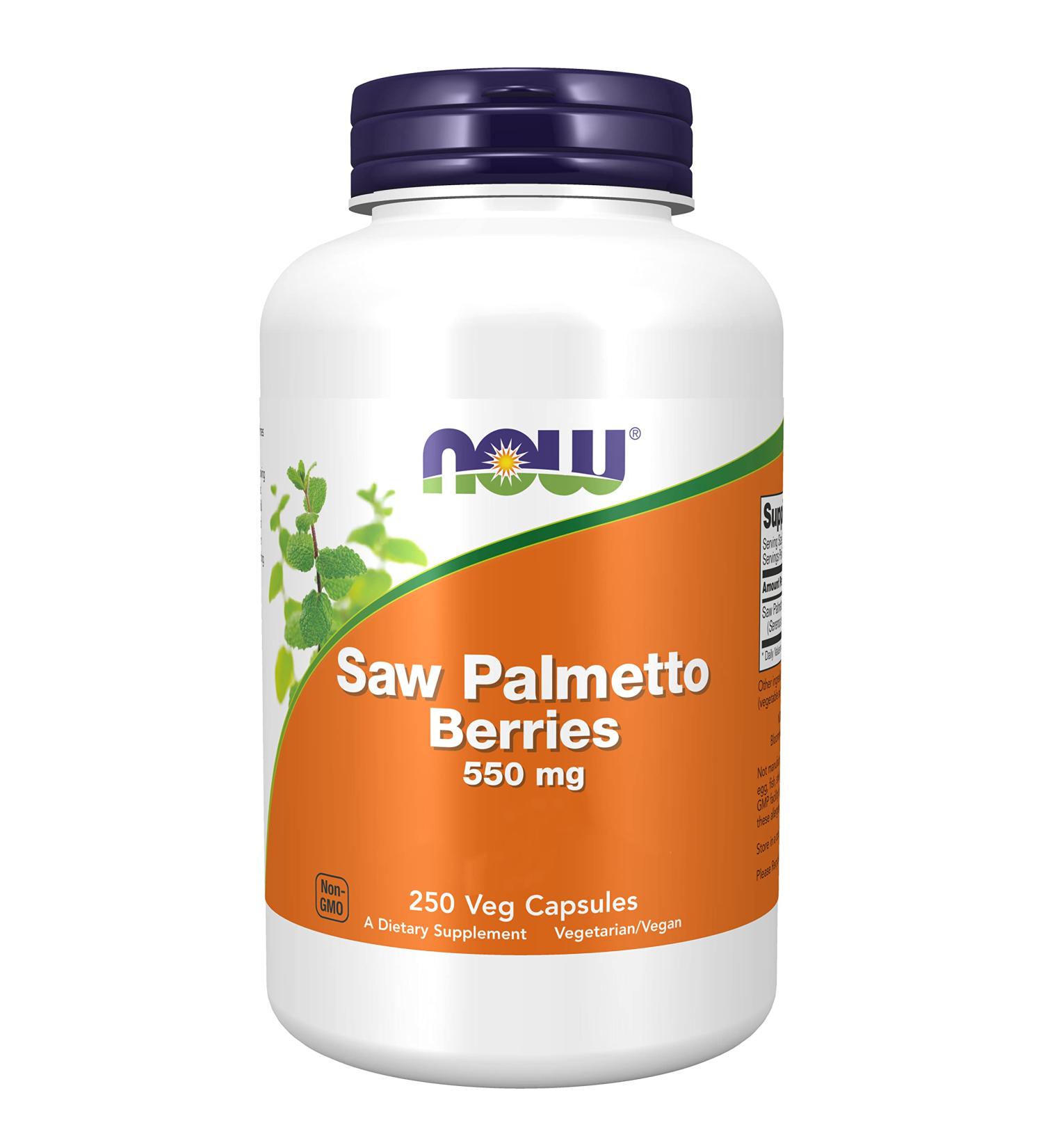 Now Foods Saw Palmetto Berries - 550 mg 250 Vegan Capsules | Gluten-Free Soy-Free Vegetarian - International Shipping Available - Buy Online on GoSupps.com