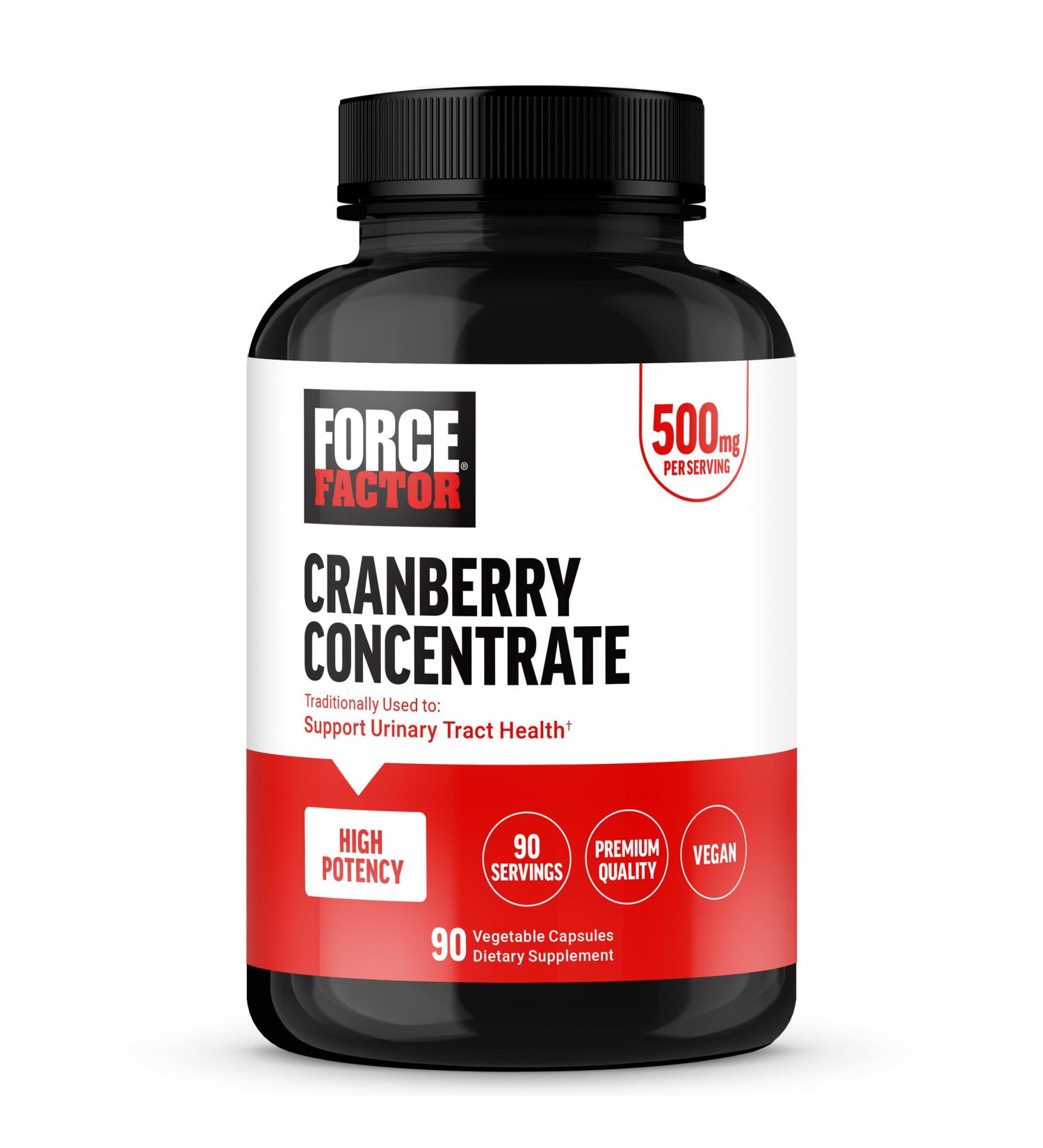FORCE FACTOR Cranberry Concentrate Cranberry Pills for Women and Men to Support Urinary Tract Health High-Potency Cranberry Extract Vegan Friendly 90 Capsules - Buy Online on GoSupps.com