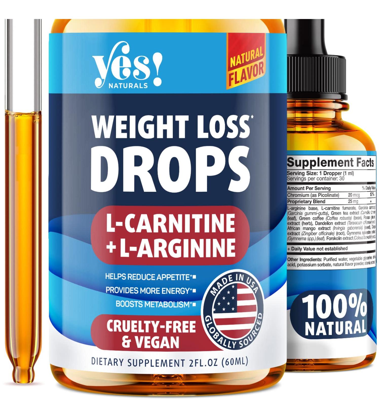 Natural Weight Loss Drops - Metabolism Booster & Appetite Suppressant - Garcinia Cambogia - Made in USA - 2 Fl Oz - Buy Online on GoSupps.com