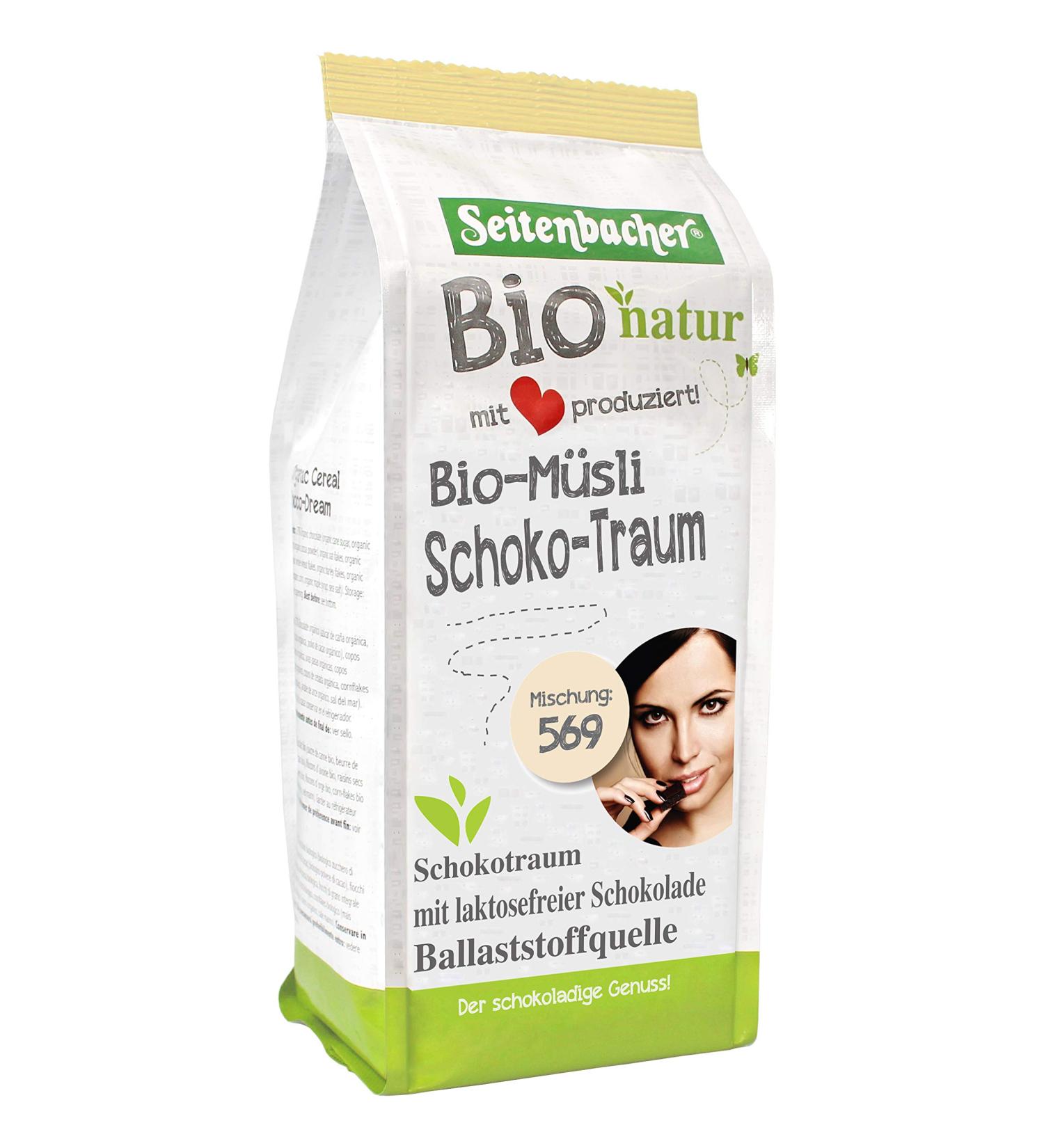 Seitenbacher Muesli au chocolat bio sans lactose I grains entiers I v g talien (1 x 500 g)