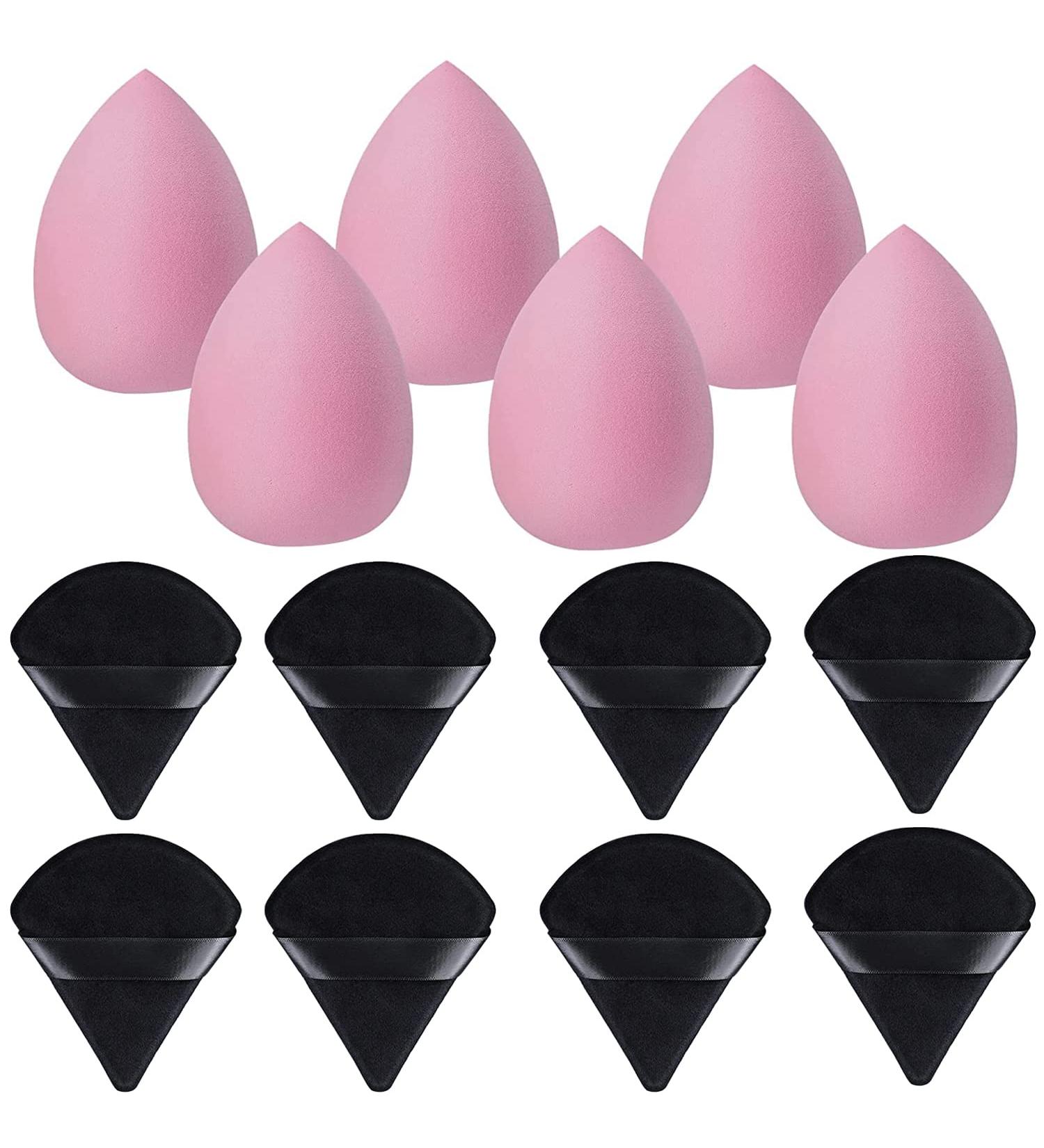 14Pcs Makeup Blending Sponge & Powder Puff Set - WSYUB Professional Beauty Kit with Pink Blender & Black Velvet Puffs - Buy Online on GoSupps.com
