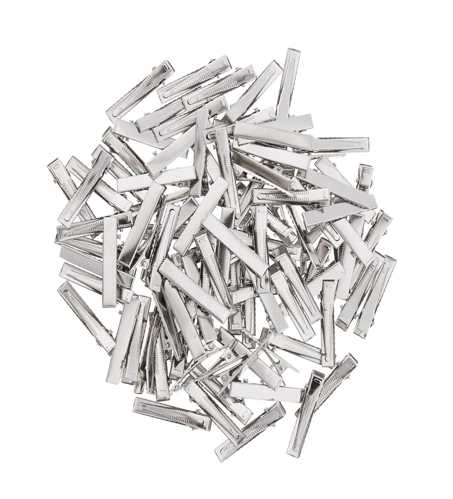 JZK 50 Silver Metal Duckbill Hair Clips - 6cm Crocodile Clips for Home Salon & DIY - Perfect for Girls & Women - Buy Online on GoSupps.com