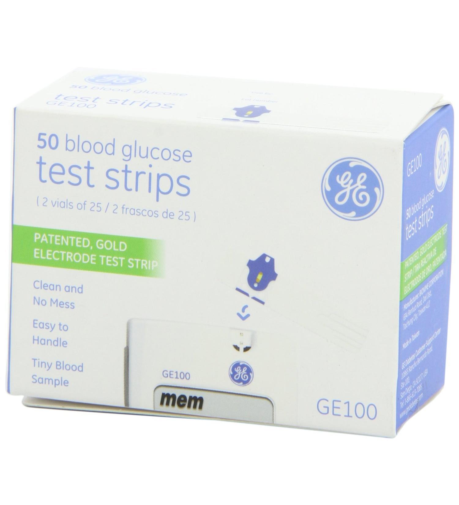 GE100 Test Strips 50 Ct (2 Pack)