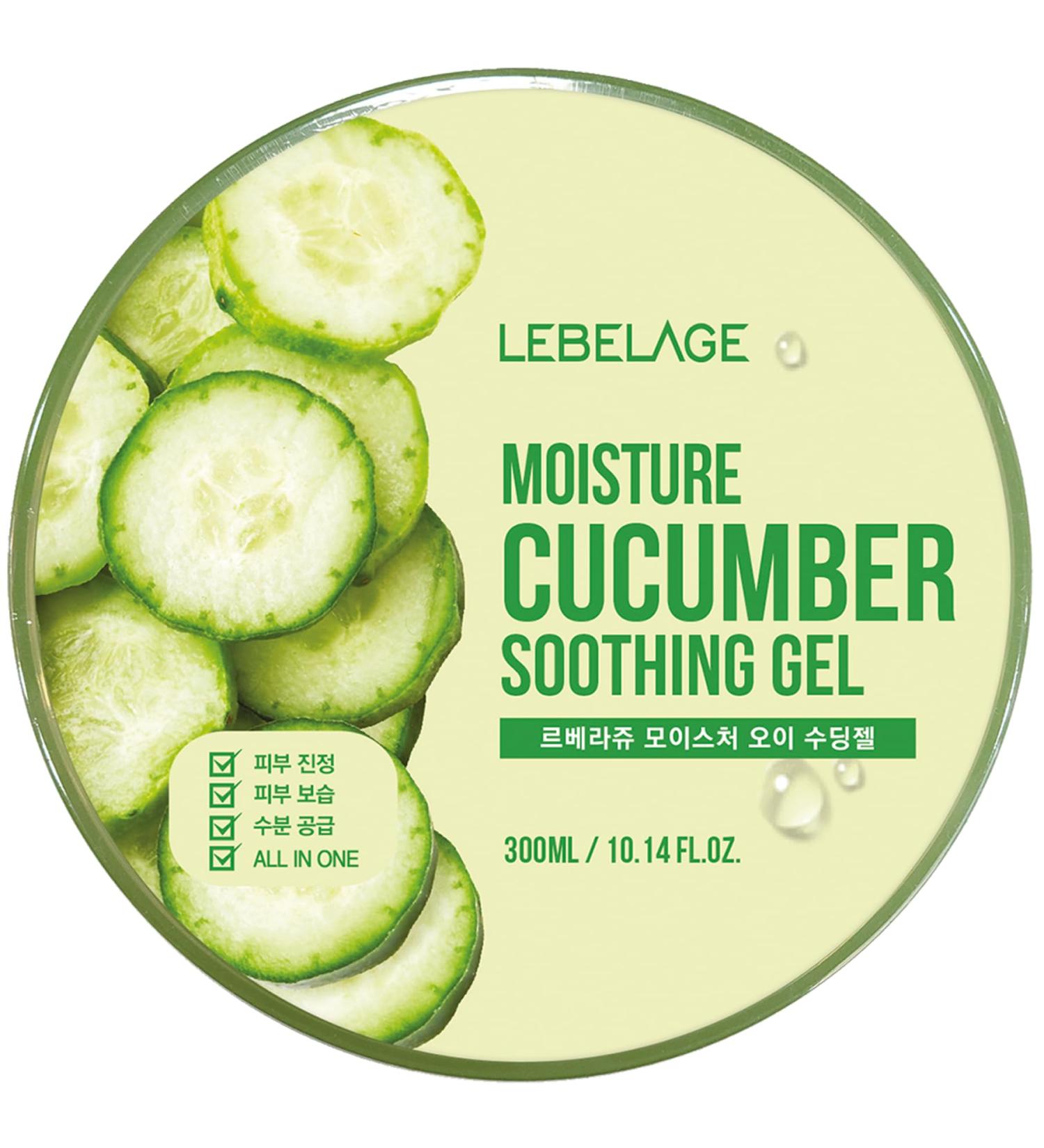 LEBELAGE Soothing Gel Cucumber 10.14 fl oz | Lightweight Moisture Gel with Cucumber Extract | Fast-Absorbing Face & Body Gel for Daily Skincare Routine - Buy Online on GoSupps.com