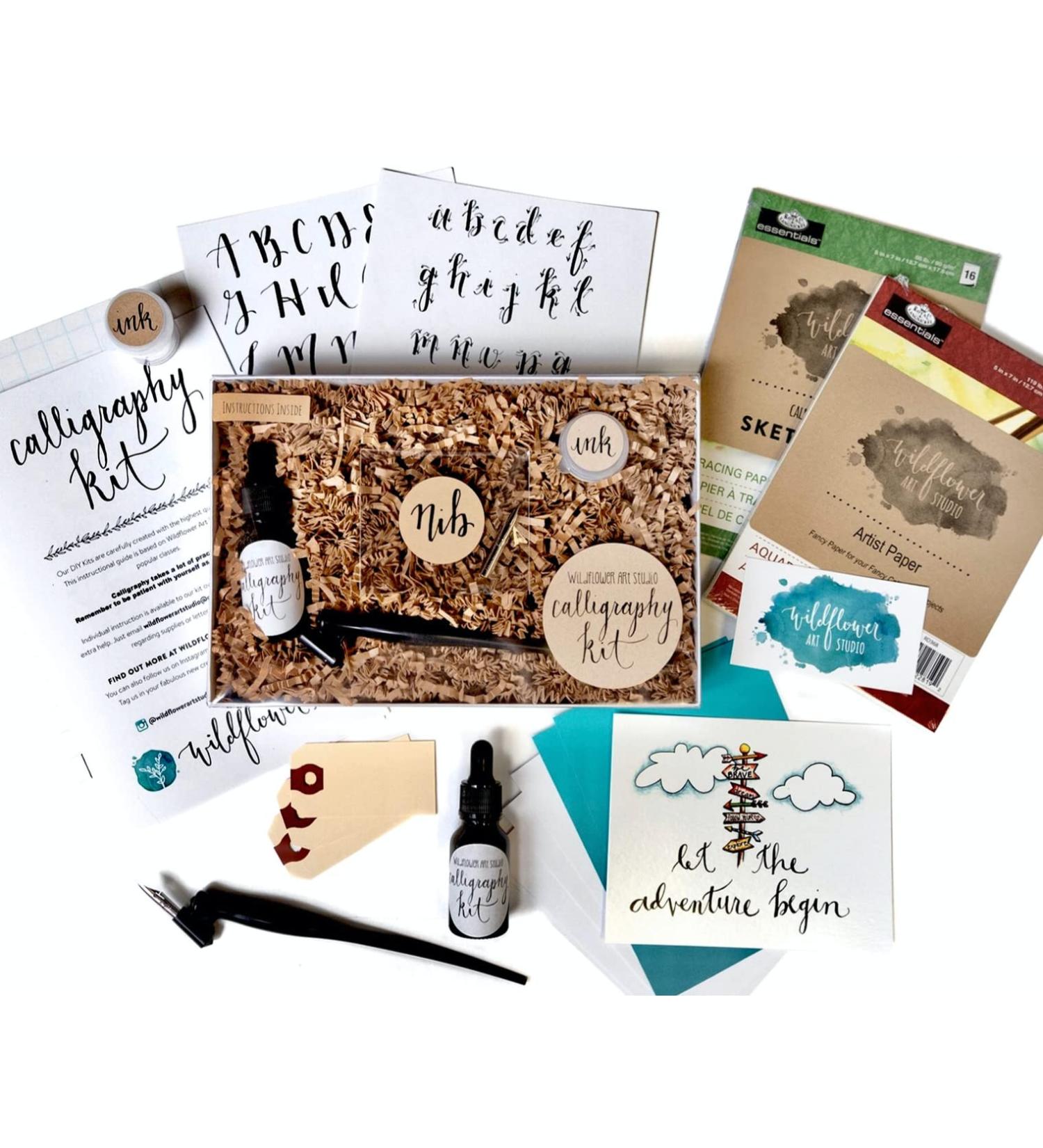 Calligraphy Starter Kit - Beginner Modern Calligraphy Set with Oblique Pen and Nib - Buy Online on GoSupps.com