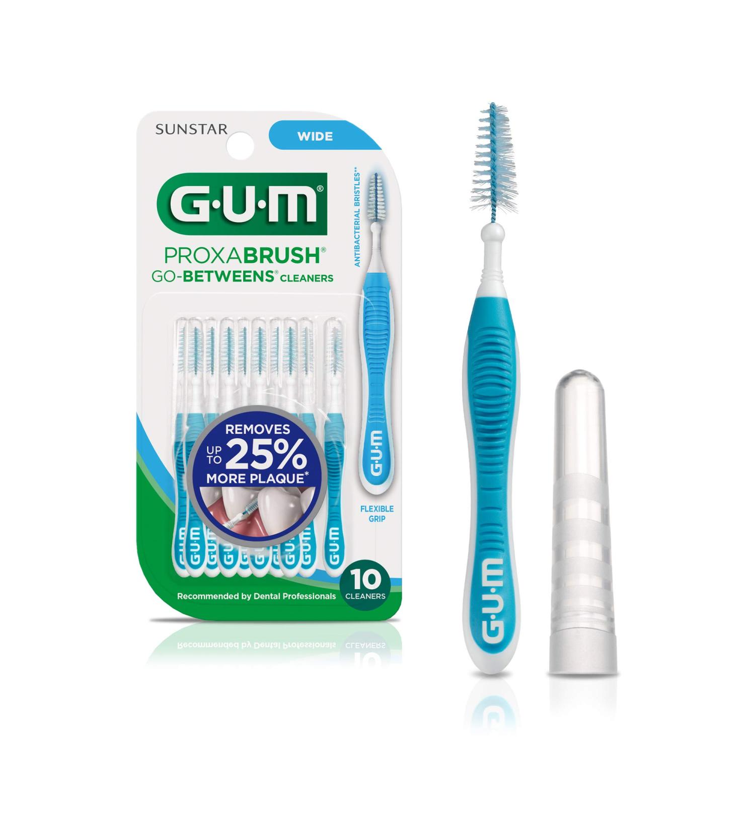 GUM Go-Betweens Cleaners Wide - Pack of 3 (10 Ct) | Dental Floss Picks - Buy Online on GoSupps.com