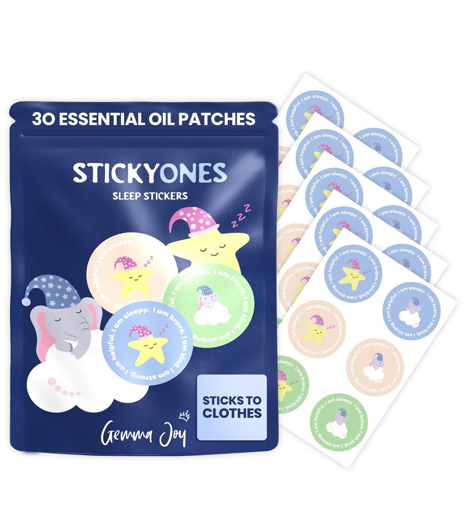Gemma Joy StickyOnes Sleep Patches for Kids Toddler Sleep Aid Stickers with Natural Sandalwood Chamomile & Lavender Melatonin-Free Sleepy Stickers for Kids Sticks to Clothes All Night (30 Pack) - Buy Online on GoSupps.com