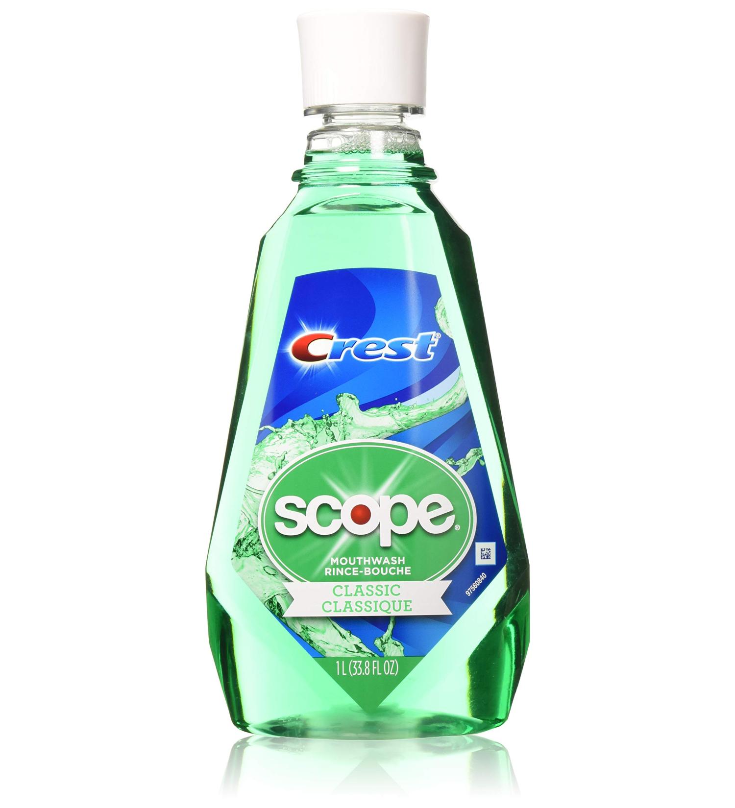 Crest Scope Classic Mouthwash 1 Liter (33.8 oz) - Pack of 2 | Fresh Breath Rinse - Buy Online on GoSupps.com