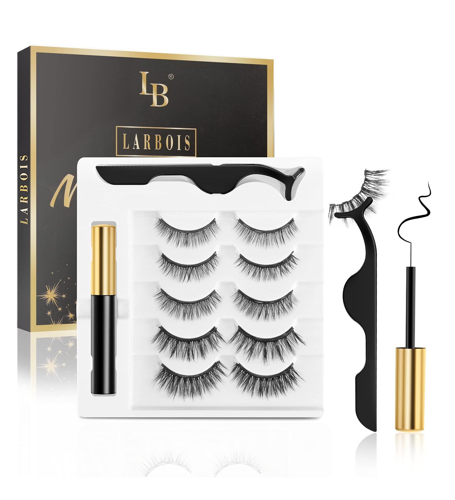 Larbois Magnetic Eyelashes - 5 Pairs of Comfortable & Reusable False Lashes in Natural to Gorgeous Styles, No Glue Needed - Buy Online on GoSupps.com