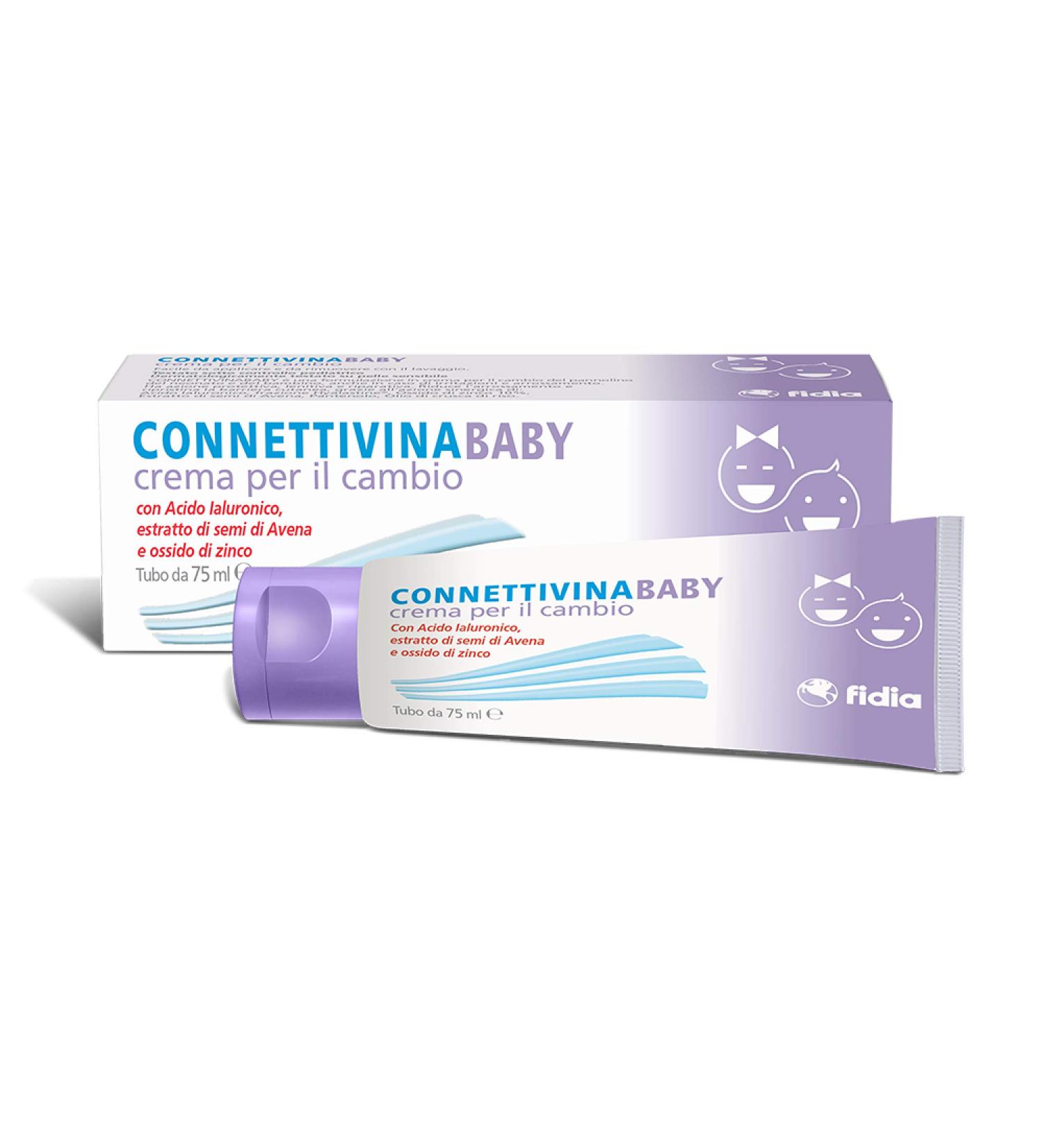 Connettivina Baby Changing Cream 75g | Hyaluronic Acid Oat Seed Extract & Zinc Oxide | International Shipping Available - Buy Online on GoSupps.com
