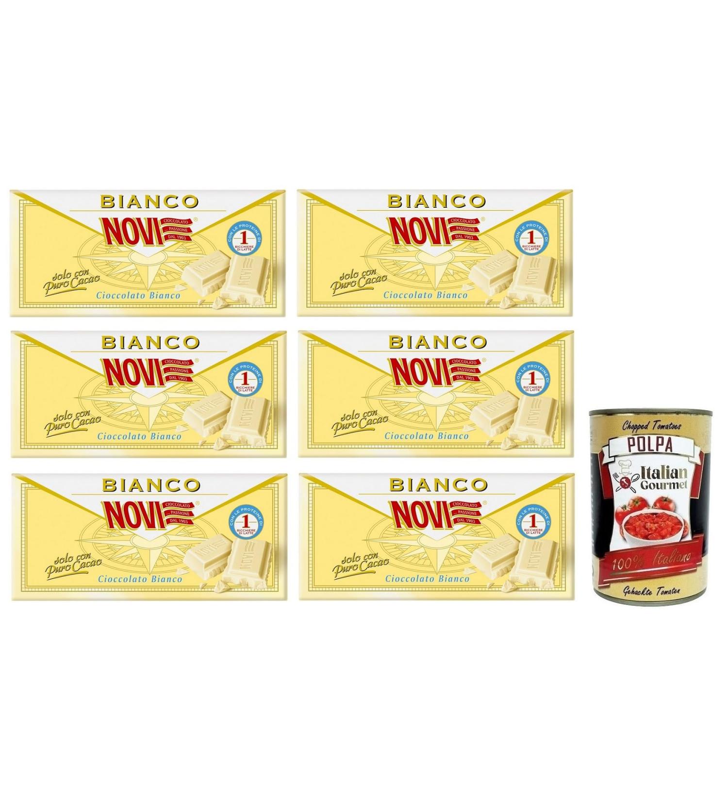 Novi White Chocolate Italian White Chocolates 100g + Italian Tomato Pulp 400g - Buy Online on GoSupps.com