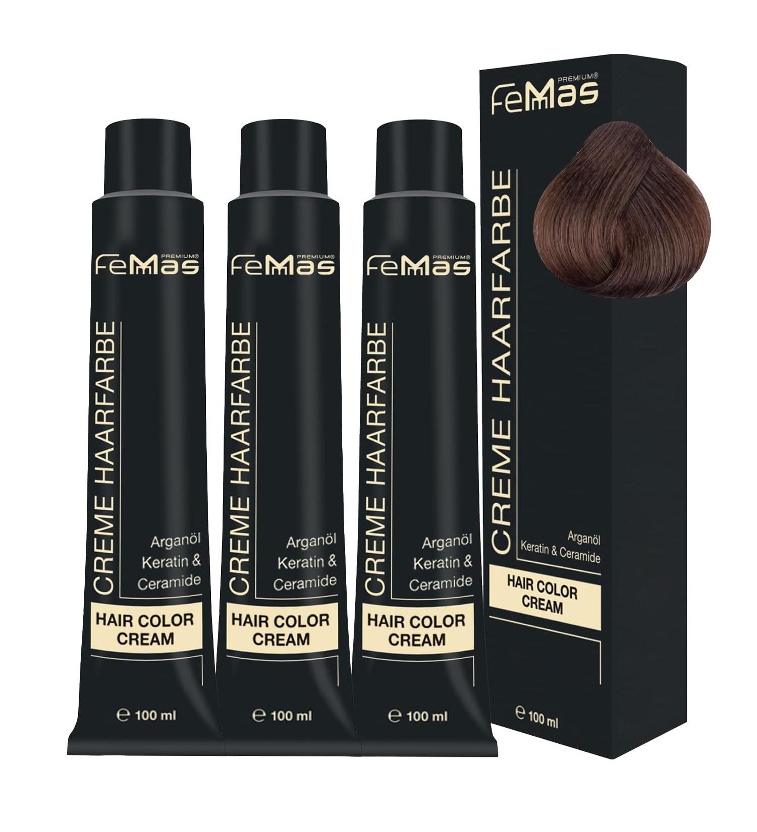 Femmas 3x Dark Blonde Gold 6.3 - Professional Cream Hair Color with Argan Oil Keratin & Ceramides | Permanent Hair Dye for Radiant Durable Results | 100ml - Buy Online on GoSupps.com