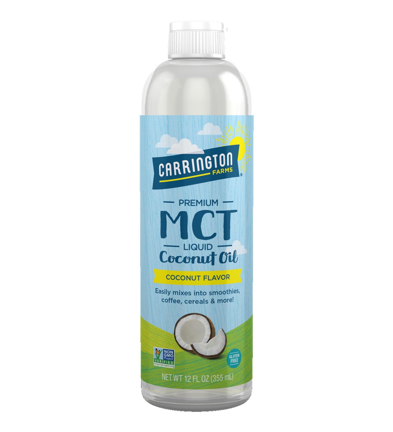 Carrington Farms Liquid Coconut Cooking Oil - Gluten Free, Non-GMO, BPA Free - Premium MCT Oil, 12 Fl Oz - Buy Online on GoSupps.com