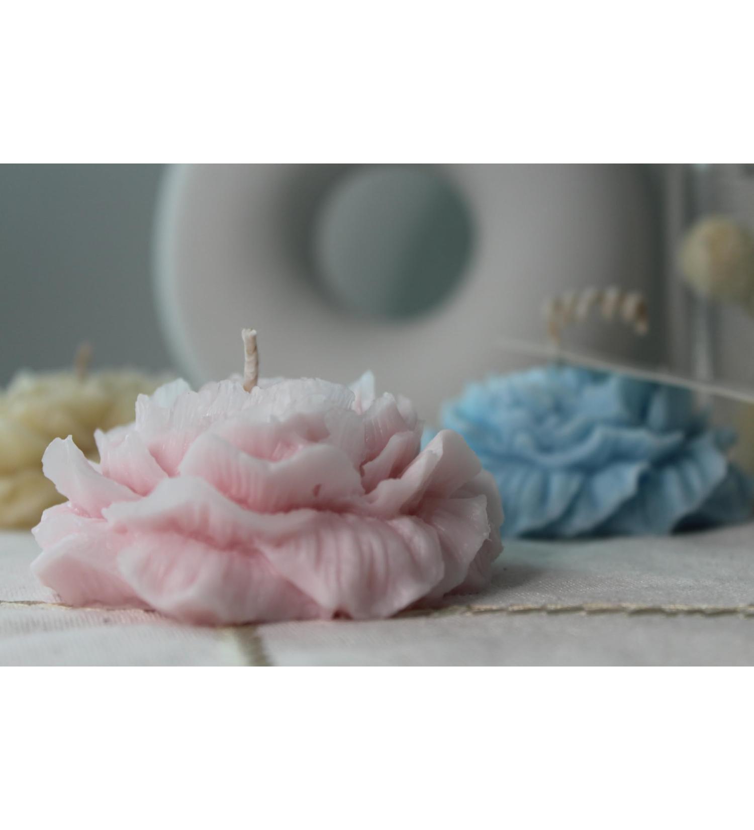 Set of 2 Peony Flower Candle 100% Natural Soy Wax Coconut Soy Wax Gender Reveal Birthday Wedding.(Purple Yellow) (Pink Lily Matcha)