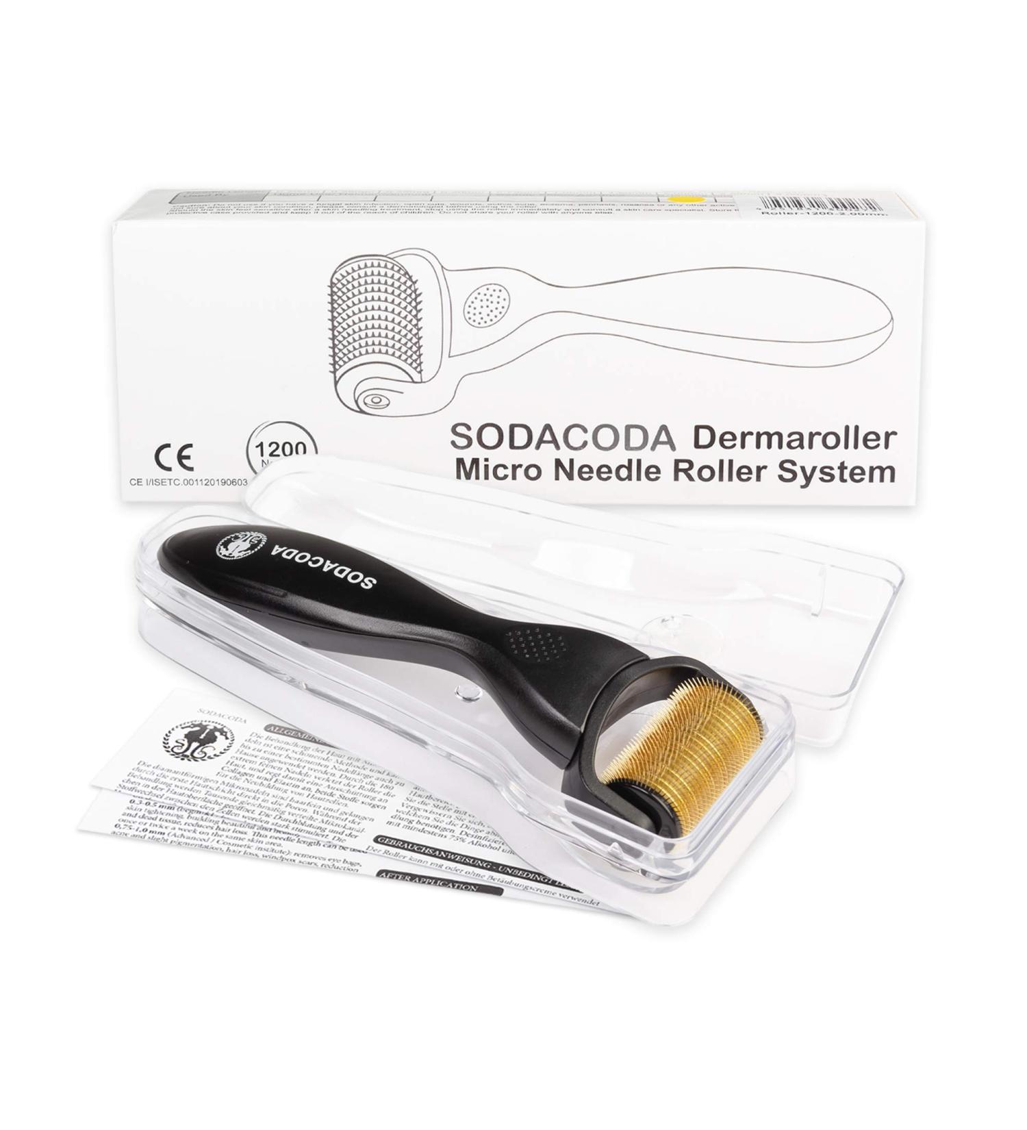 Sodacoda Derma-Roller 1200 micro needles Against stretch marks cellulite hair loss hyperpigmentation needle length: 2 mm - Buy Online on GoSupps.com