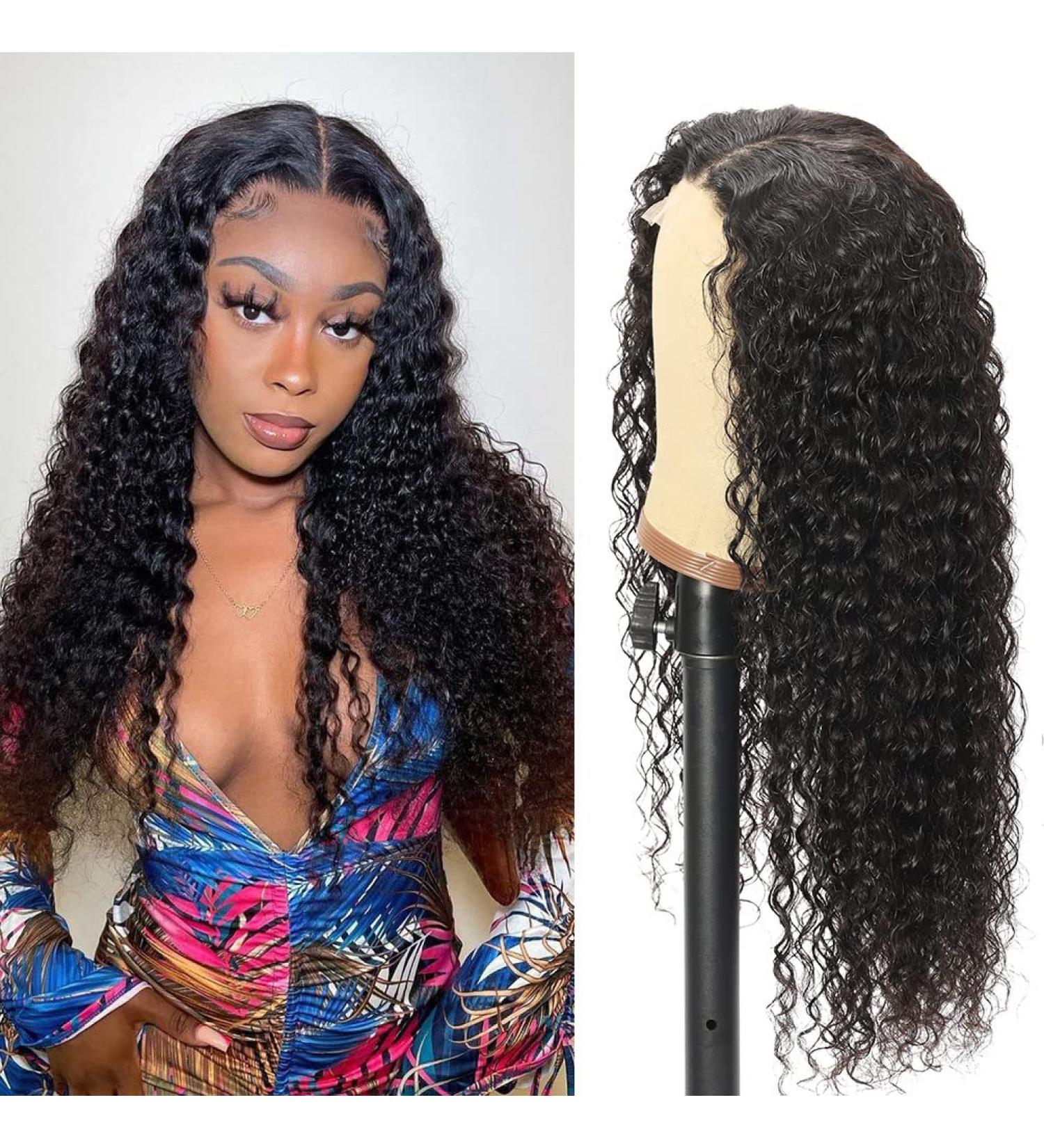 Deep Wave HD Lace Front Wig 22 Pre Plucked & 5x5 Closure - 150% Density Natural Black - for Black Women - Buy Online on GoSupps.com