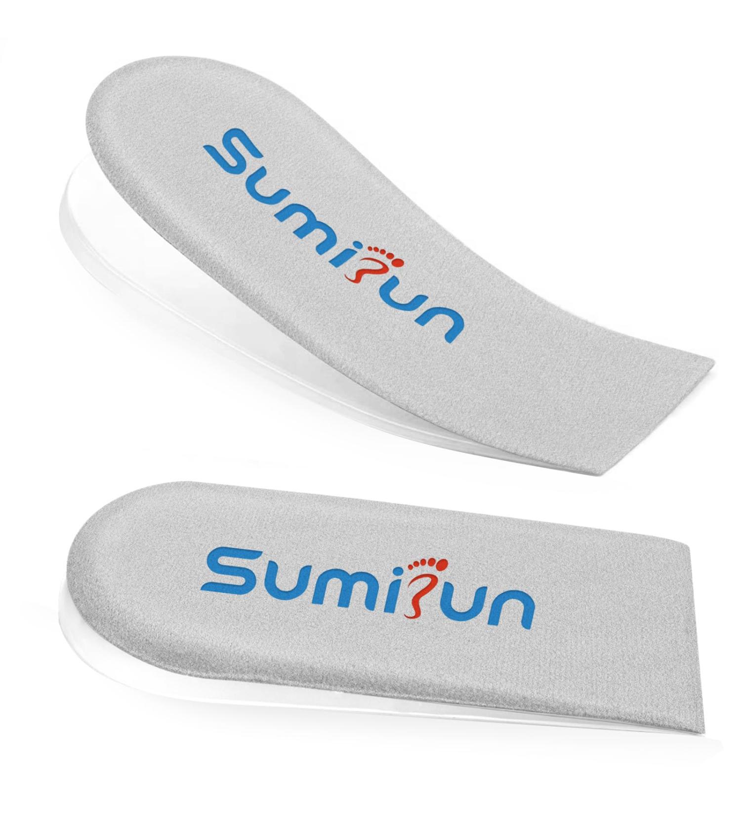Sumifun Adjustable Orthopedic Heel Lift - 2 Layer Shoe Lift for Uneven Legs Leg Length Discrepancies Heel Spurs Heel Pain Sports Injuries and Achilles tendonitis Gray Large