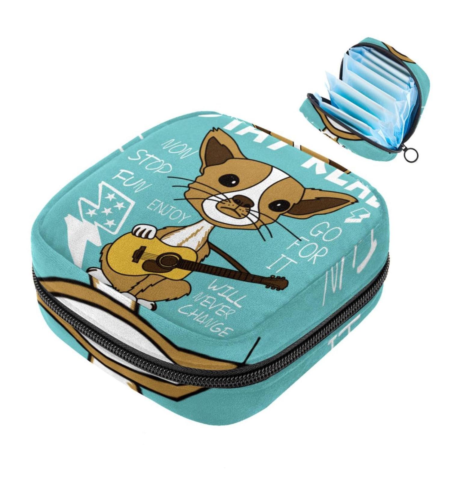 Javenproeqt Women's Binding Storage Bag - Large Reusable Organizers for Girls & Women | Cute Cactus Design | 17x17x12 cm - Buy Online on GoSupps.com