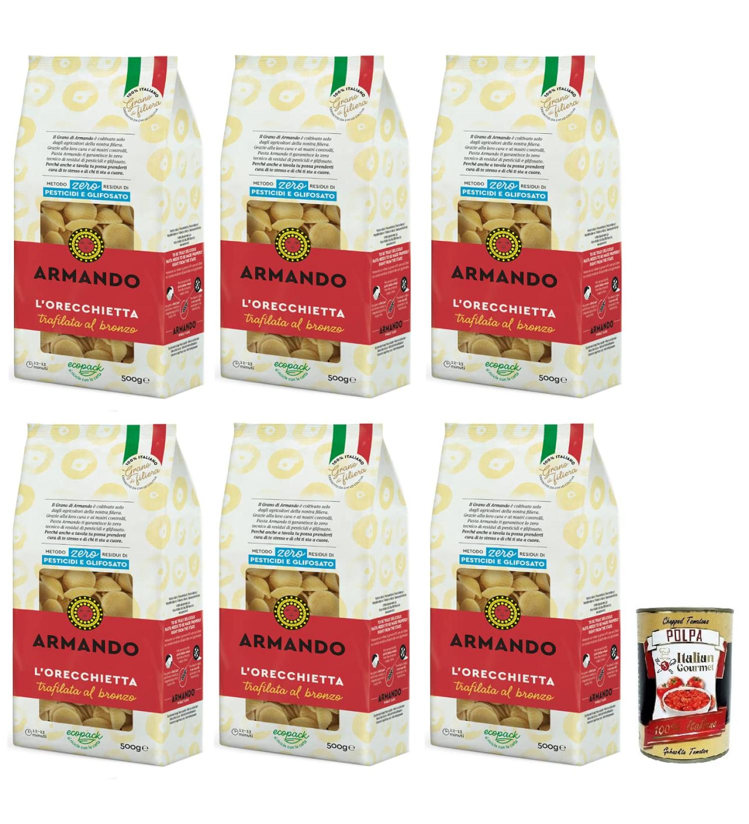  Italian Gourmet E.R. Armando L'Orecchietta Bronzed Pasta 500g 100% Italian Gourmet Tomato Pulp 400g Box of 6 - Buy Online on GoSupps.com