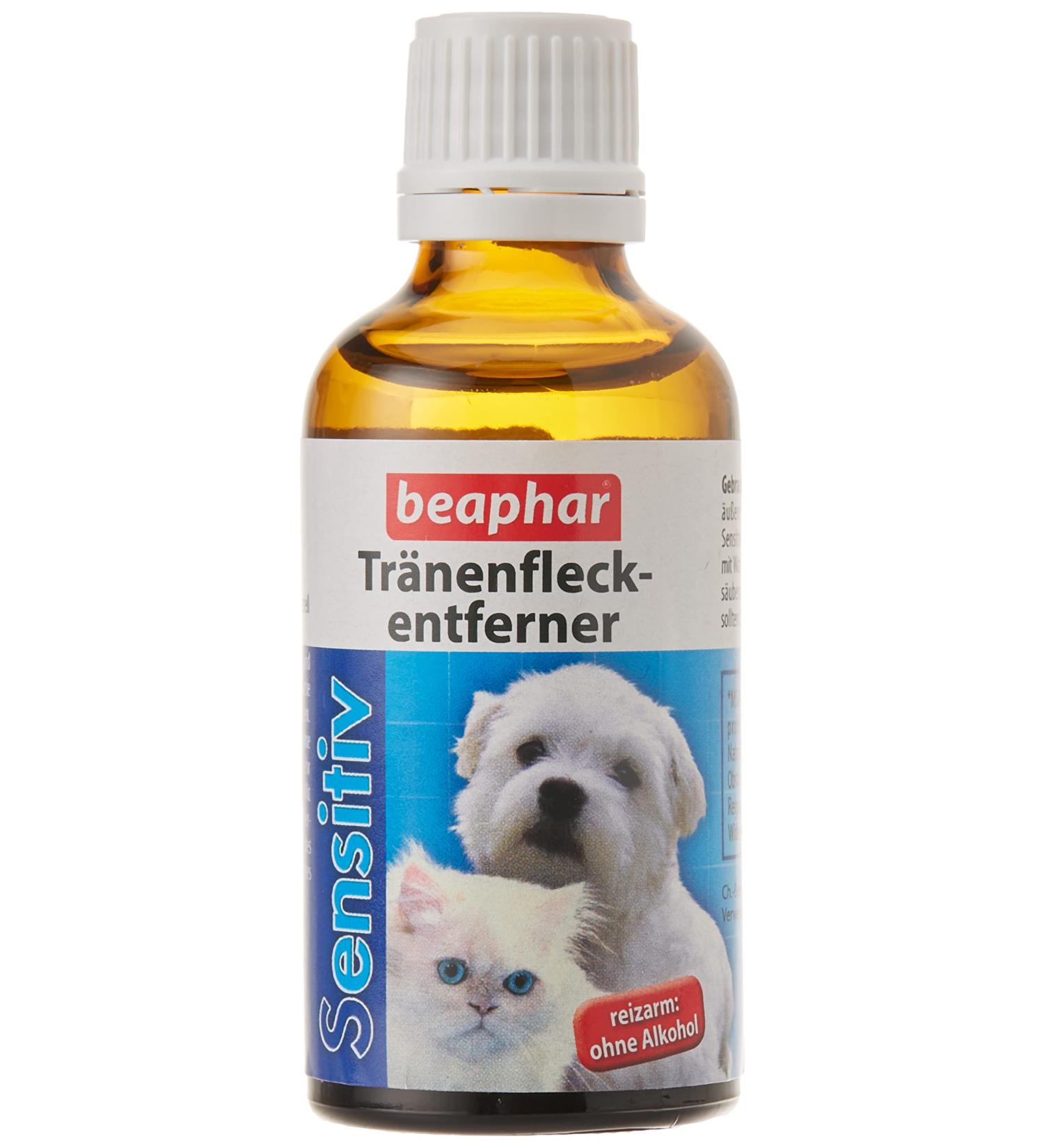 Beaphar Sensitive Tear Stain Remover for Dogs & Cats - Mild Formula with MSM - Alcohol-Free - 50ml - Buy Online on GoSupps.com