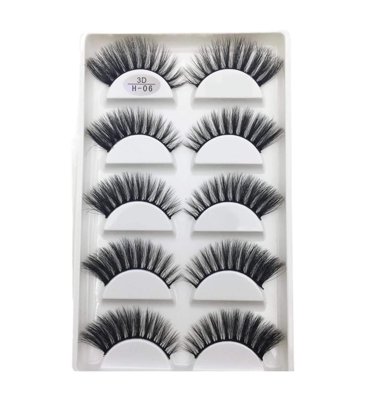 UAMOU 16 Style 10/50 Boxes 3D Mink Lashes Natural Cross False Eyelashes Long Messy Makeup Eye Lashes Faux Cils Maquillaje Cheerfully (Color : 5Pairs H 06 Size : 10Boxes 50Pairs) - Buy Online on GoSupps.com