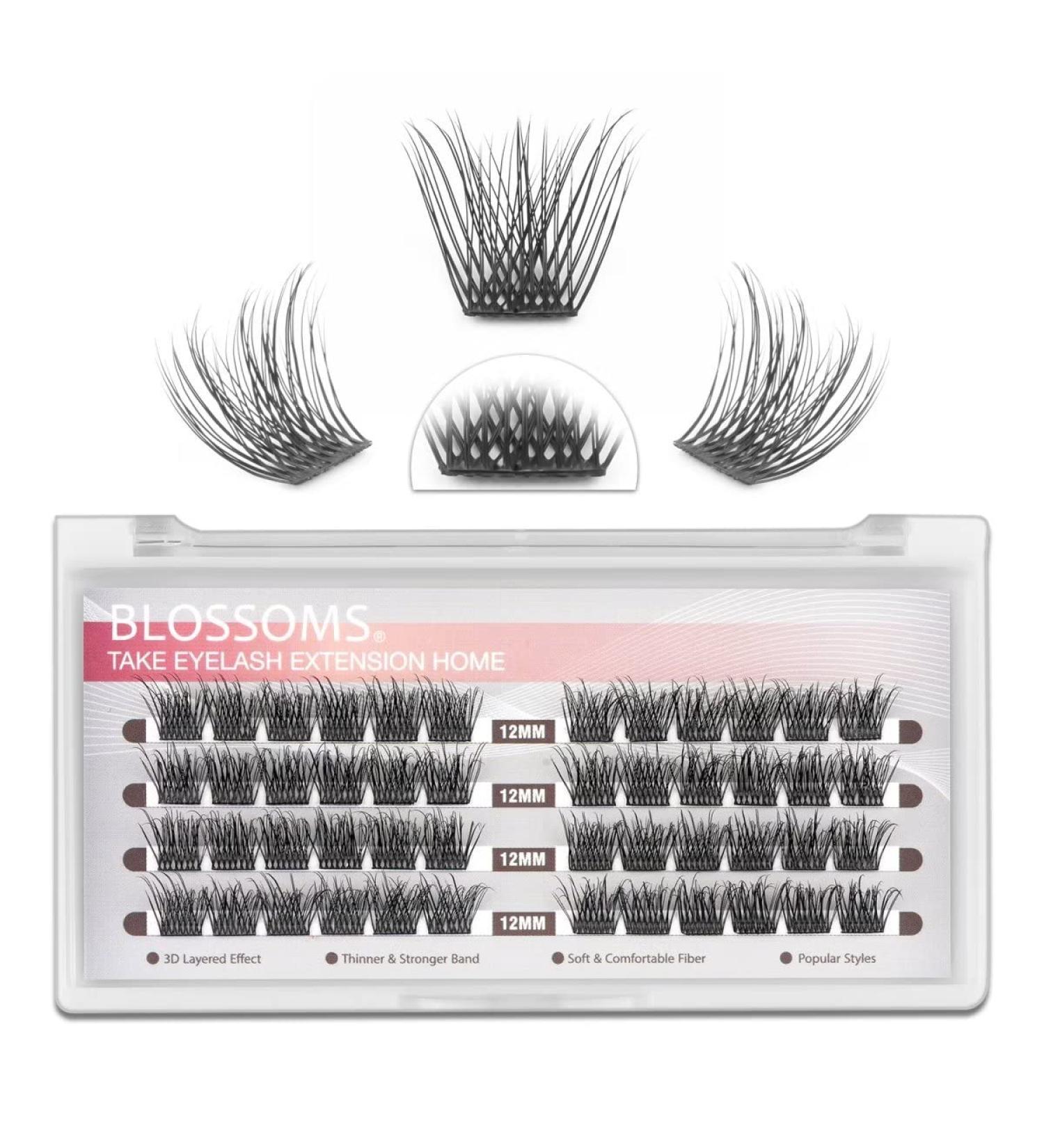 Gerbera-D-12mm WineRozi Lash Extension Clusters - 48 Lightweight Handmade Wispy Individual Lashes - D Curl False Eyelashes - 12mm - 48 Pcs - Buy Online on GoSupps.com