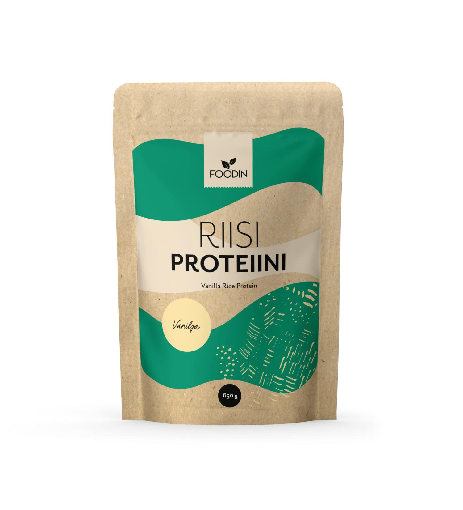 FOODIN Rice Protein Powder Vanilla 650g - Gluten-Free Vegan Made from Germinated Rice No Artificial Sweeteners - Buy Online on GoSupps.com