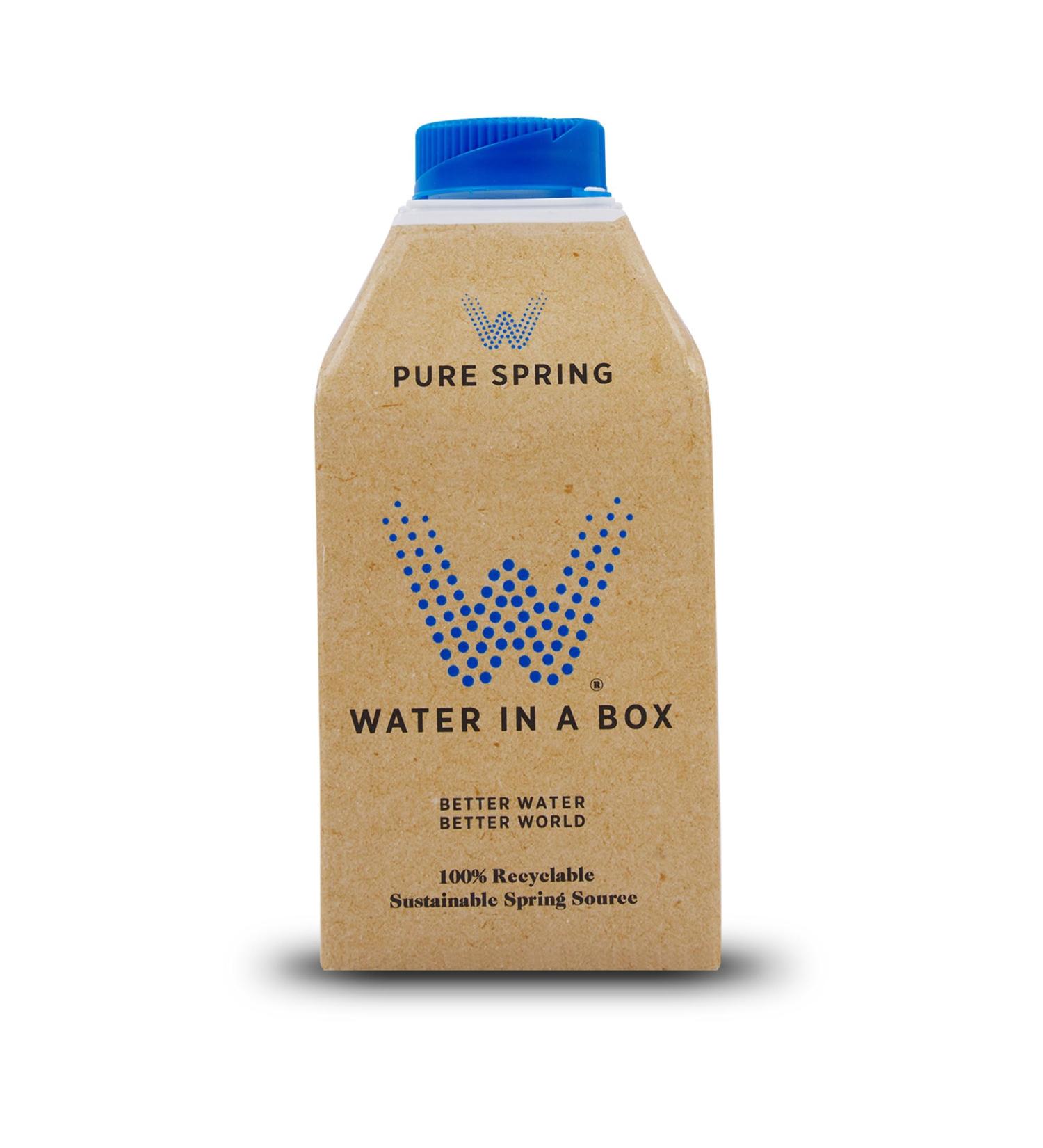 Water in a Box Flavoured Pure Spring Water 12 x 500ml Cartons | 100% Recyclable Packaging | Sustainably Sourced - Better Water for a Better World (Pure Spring) Pure Spring 6.00 l (Pack of 1) - Buy Online on GoSupps.com