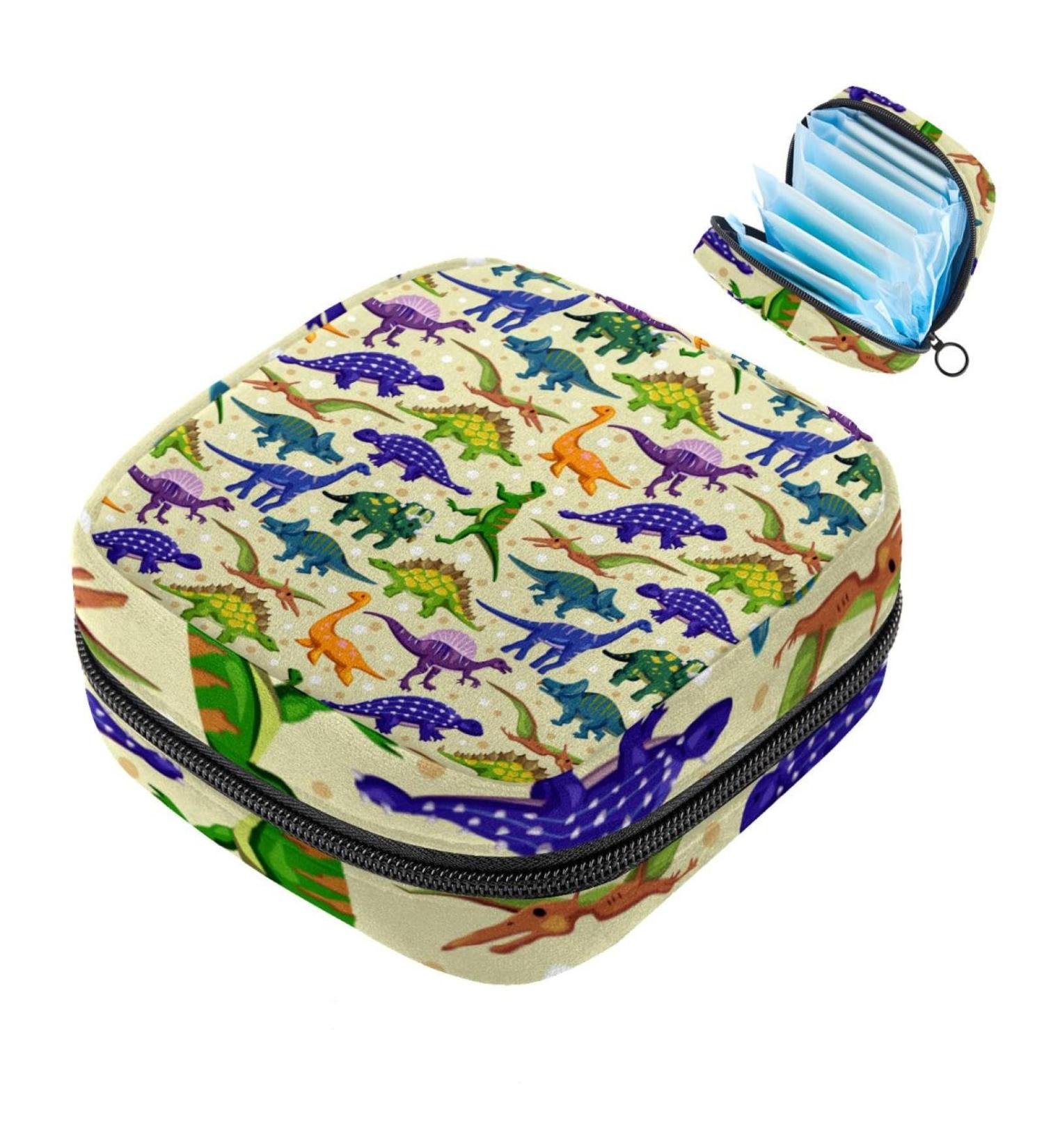 Portable Dinosaur Storage Bags for Women's Bandages & Menstrual Pads - Cute & Functional | Ideal for School & Office - Buy Online on GoSupps.com